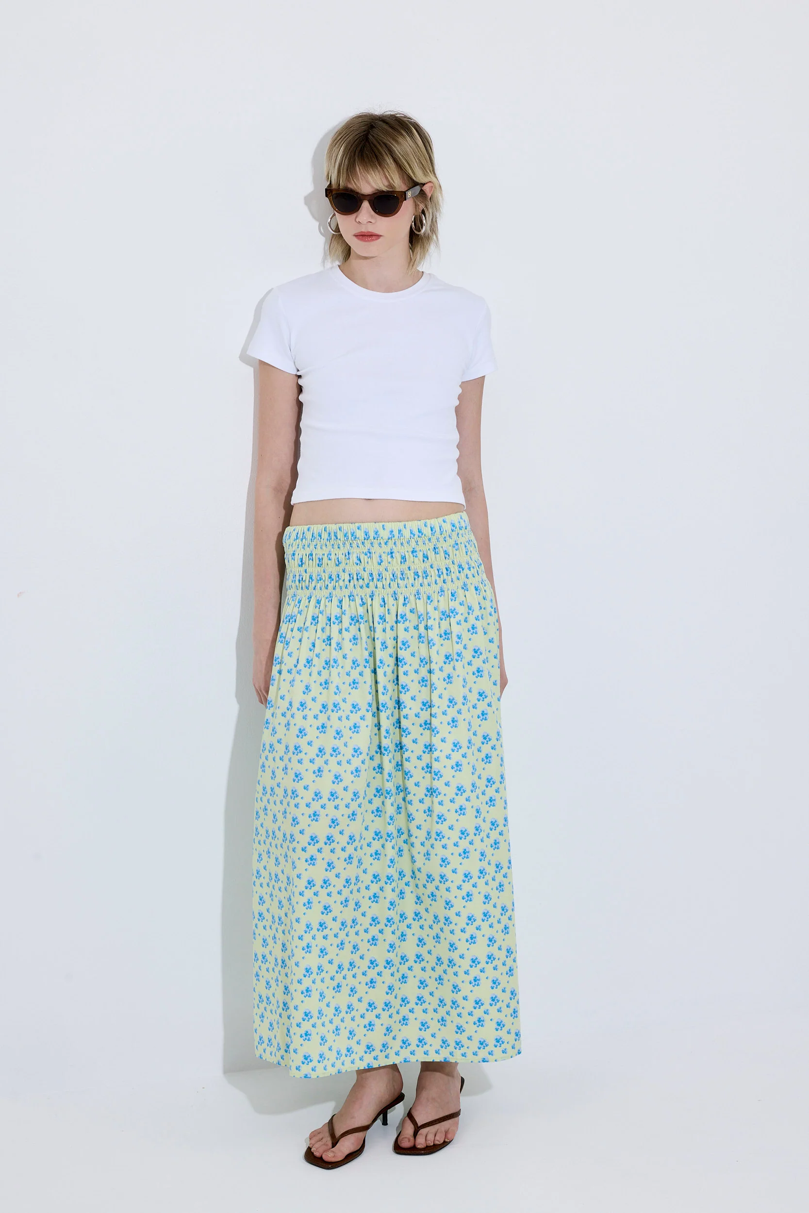 Shirred Waist Maxi Skirt - Image 3