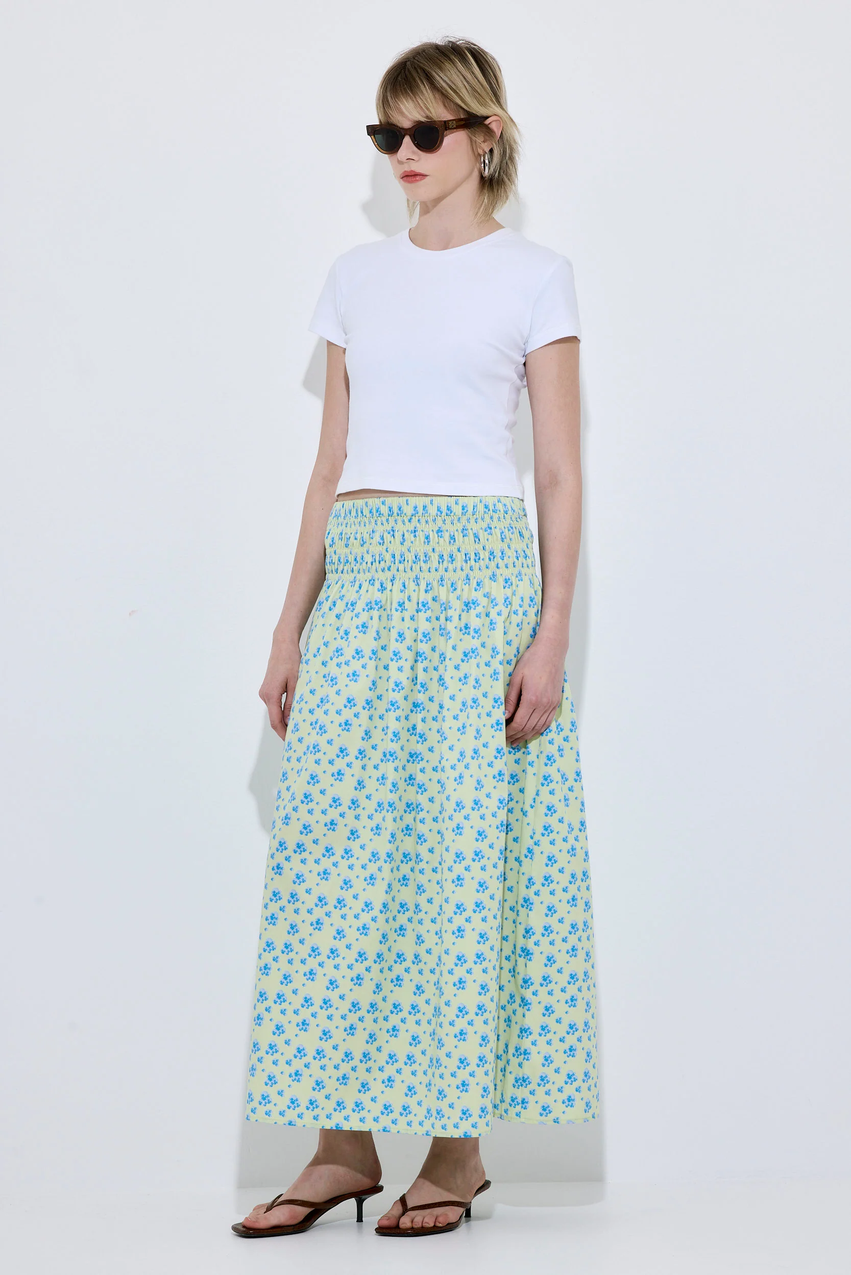 Shirred Waist Maxi Skirt - Image 4