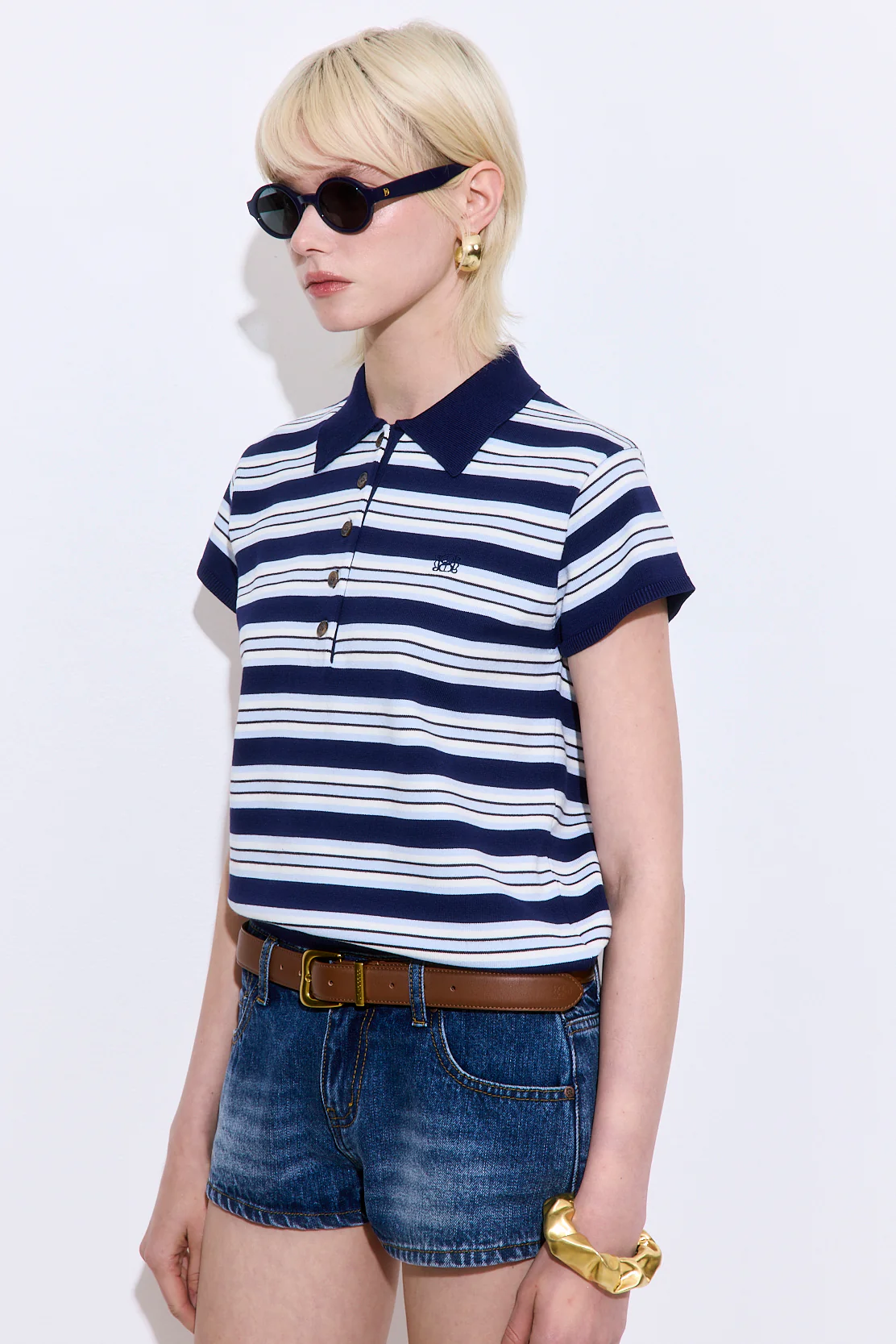 Short Sleeved Knitted Polo Shirt - Image 4