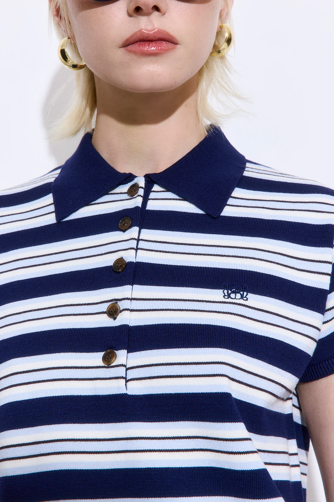 Short Sleeved Knitted Polo Shirt - Image 6