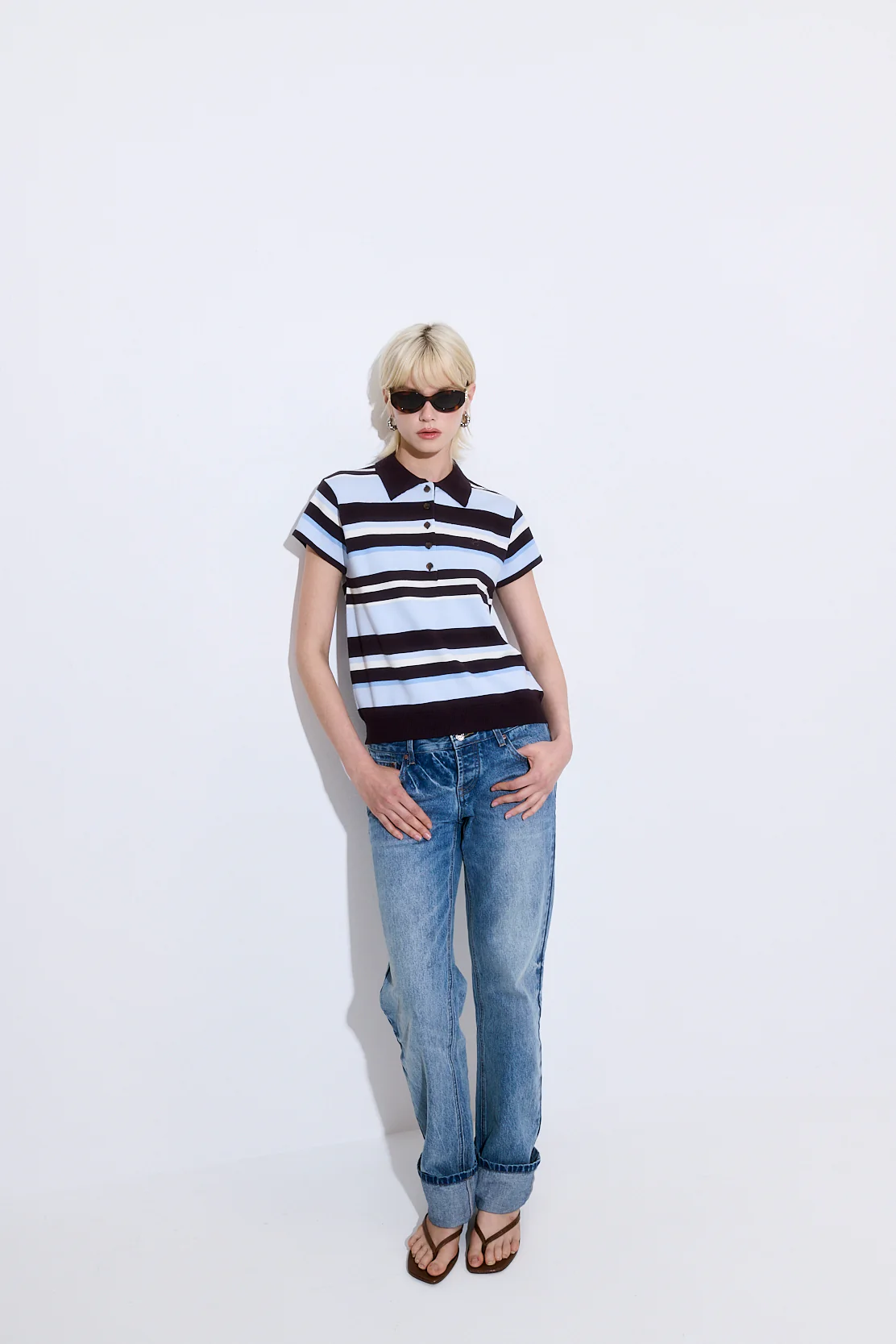 Short Sleeved Knitted Polo Shirt - Image 3