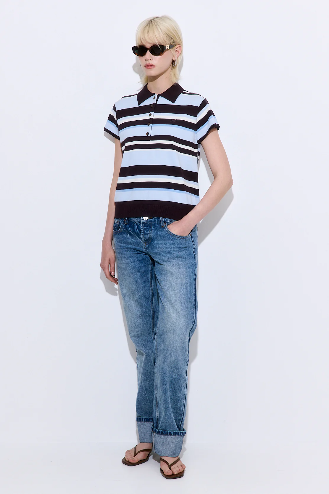 Short Sleeved Knitted Polo Shirt - Image 4