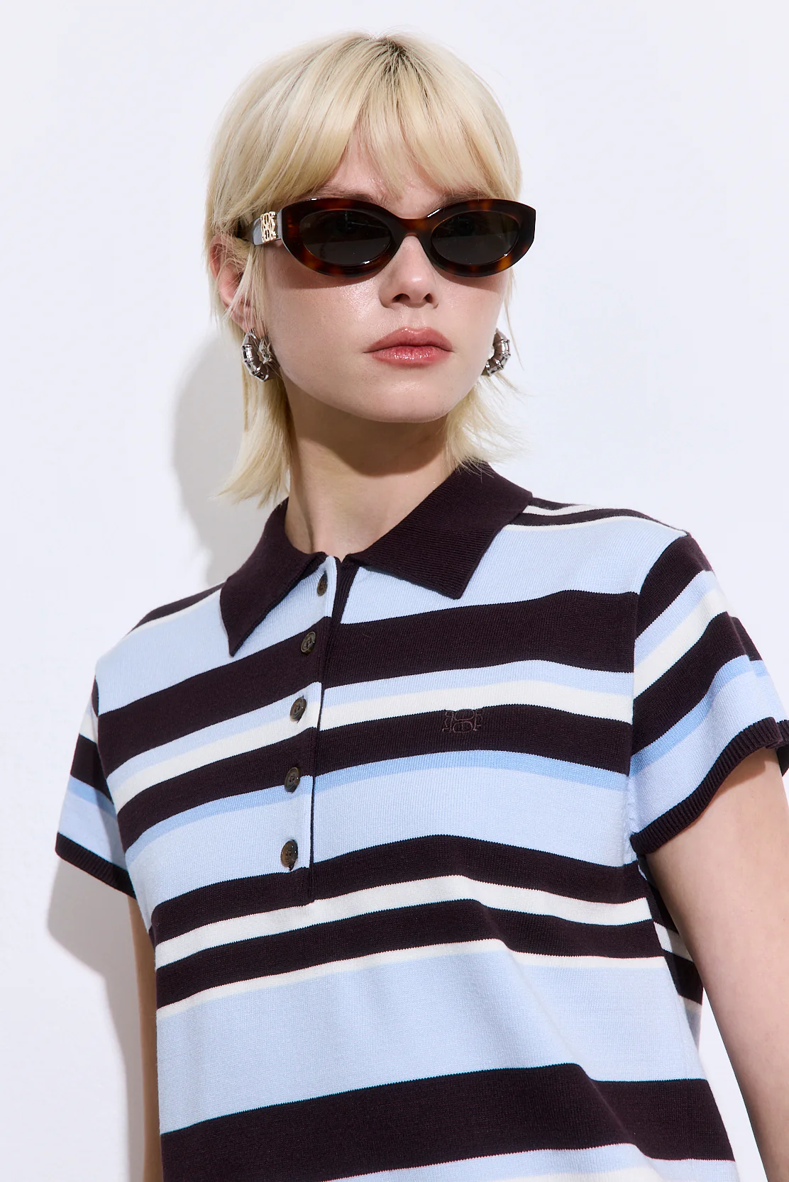 Short Sleeved Knitted Polo Shirt - Image 6