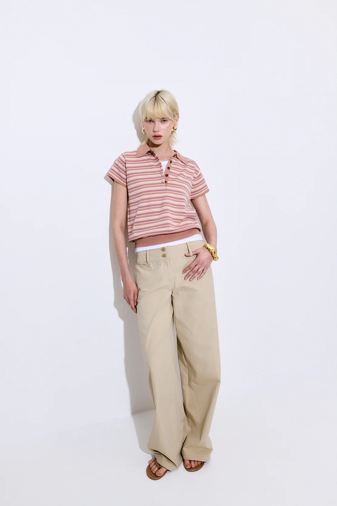 Short Sleeved Knitted Polo Shirt - Image 3