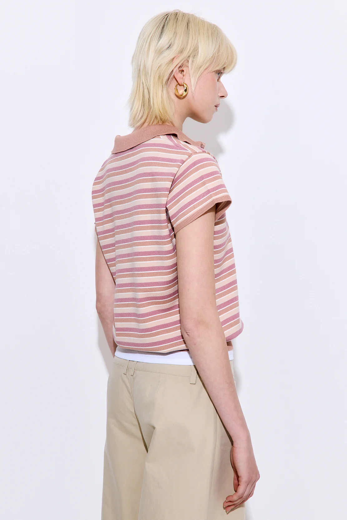 Short Sleeved Knitted Polo Shirt - Image 5