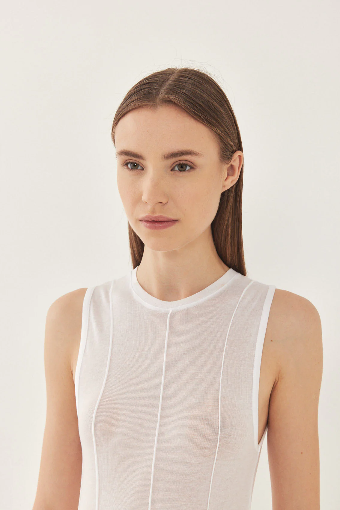Sleeveless Maxi Soft Curling Sheer Dress - Image 6