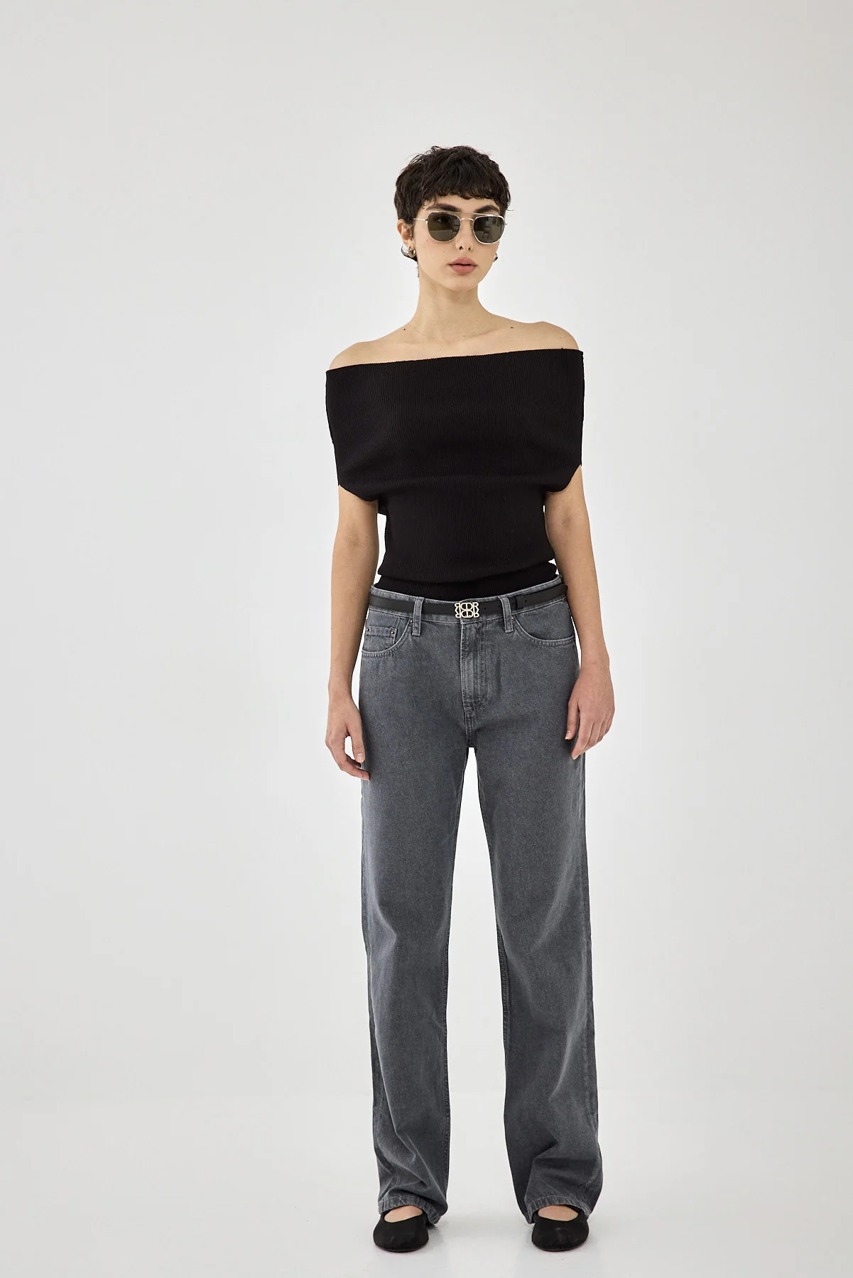 Sleeveless Tight Ribbed Folded Top - Image 2