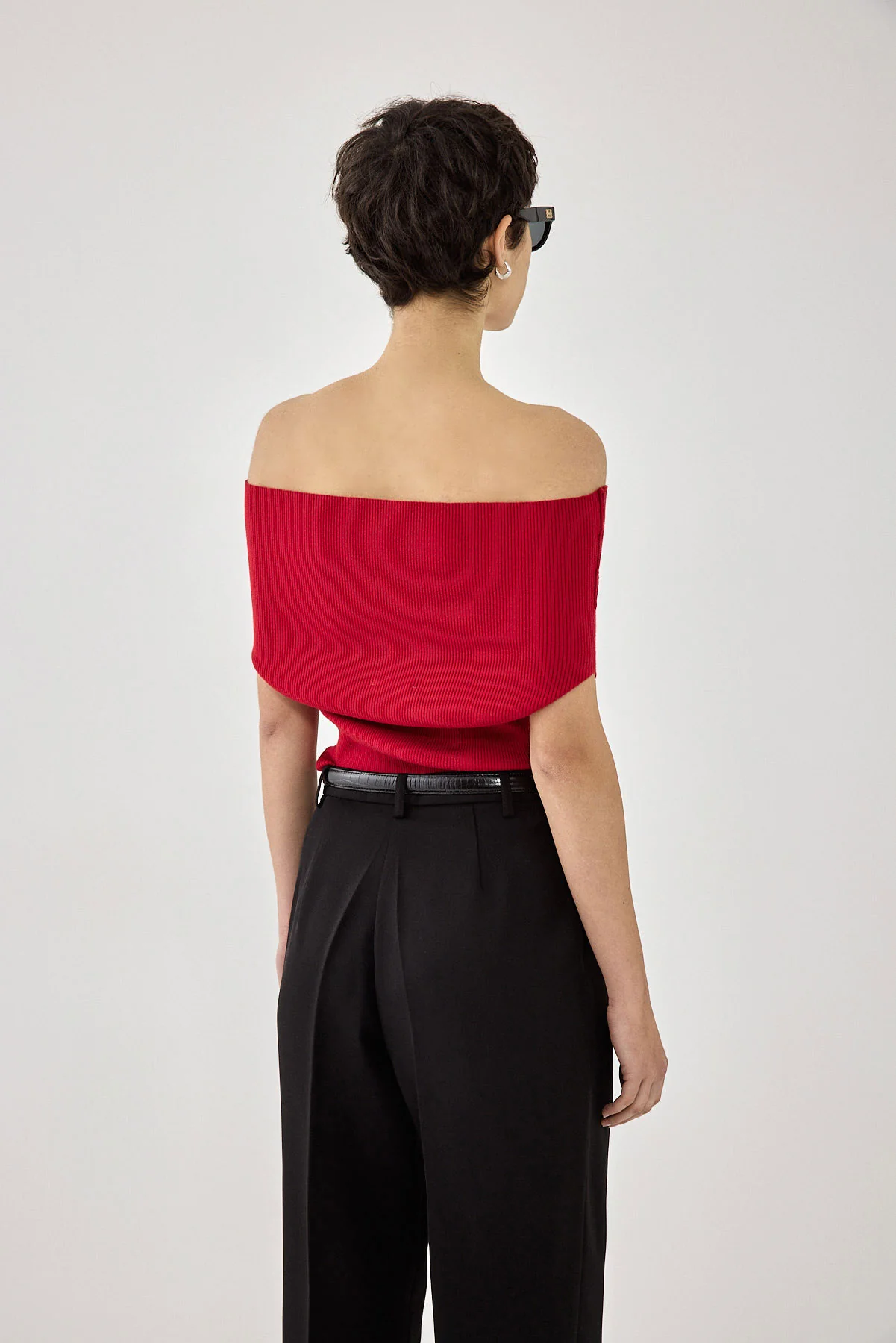 Sleeveless Tight Ribbed Folded Top - Image 5