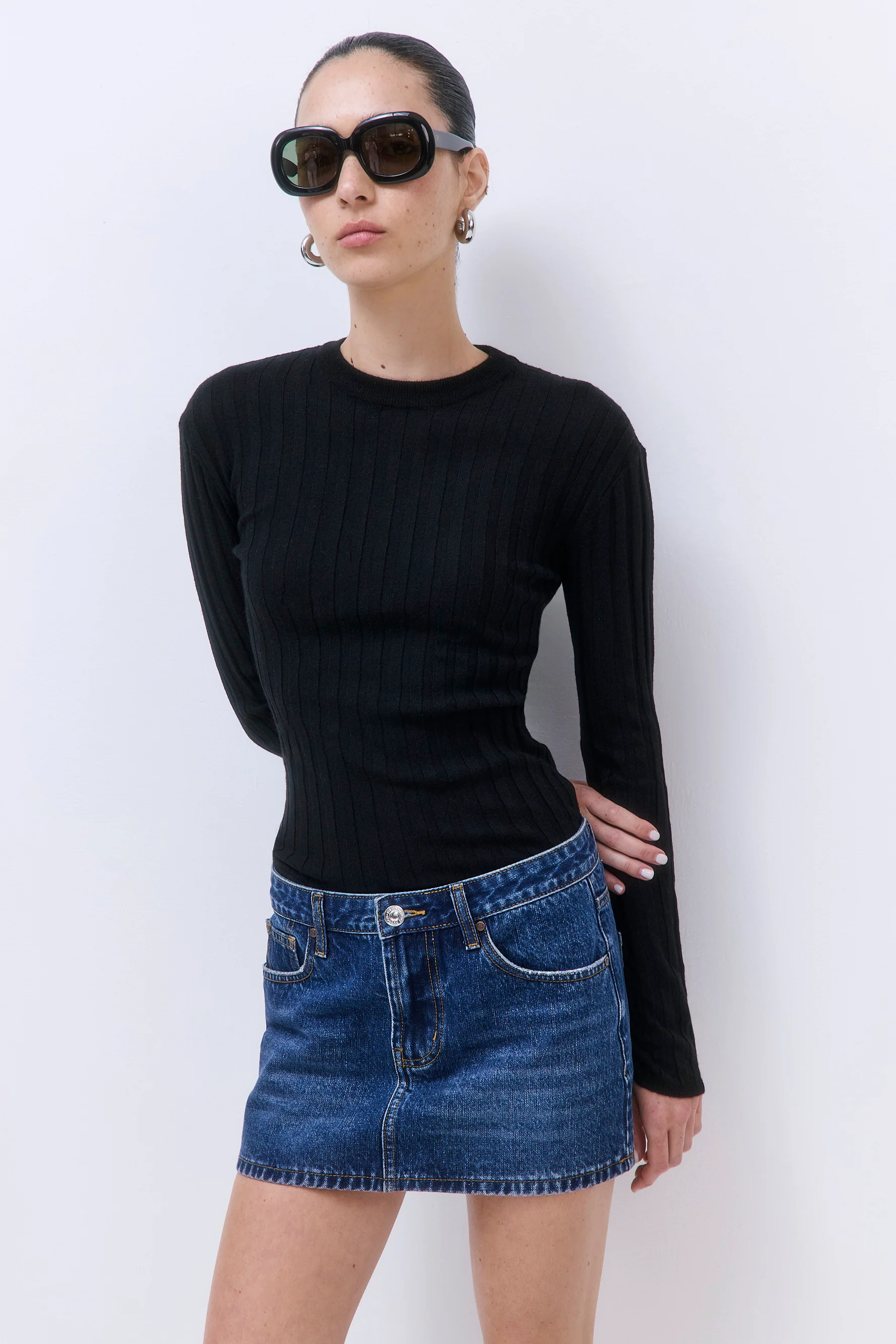 Soft Ribbed Crew Neck
