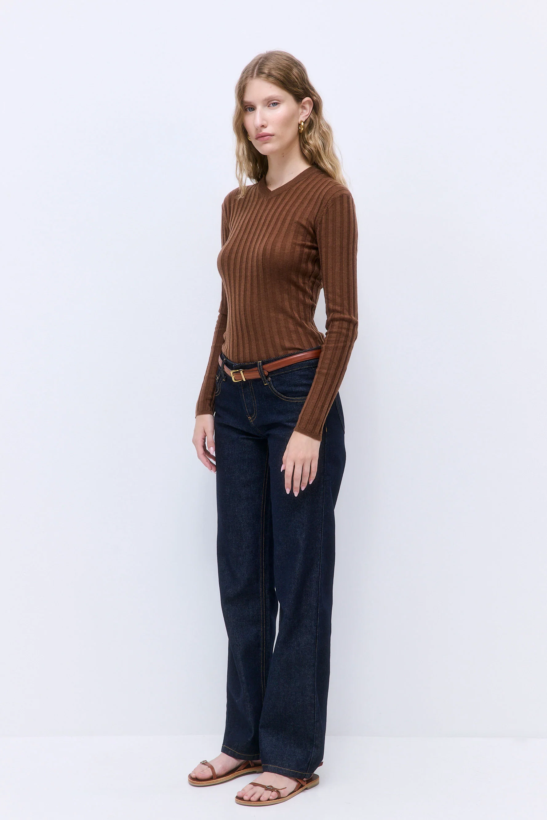 Soft Ribbed V Neck - Image 4