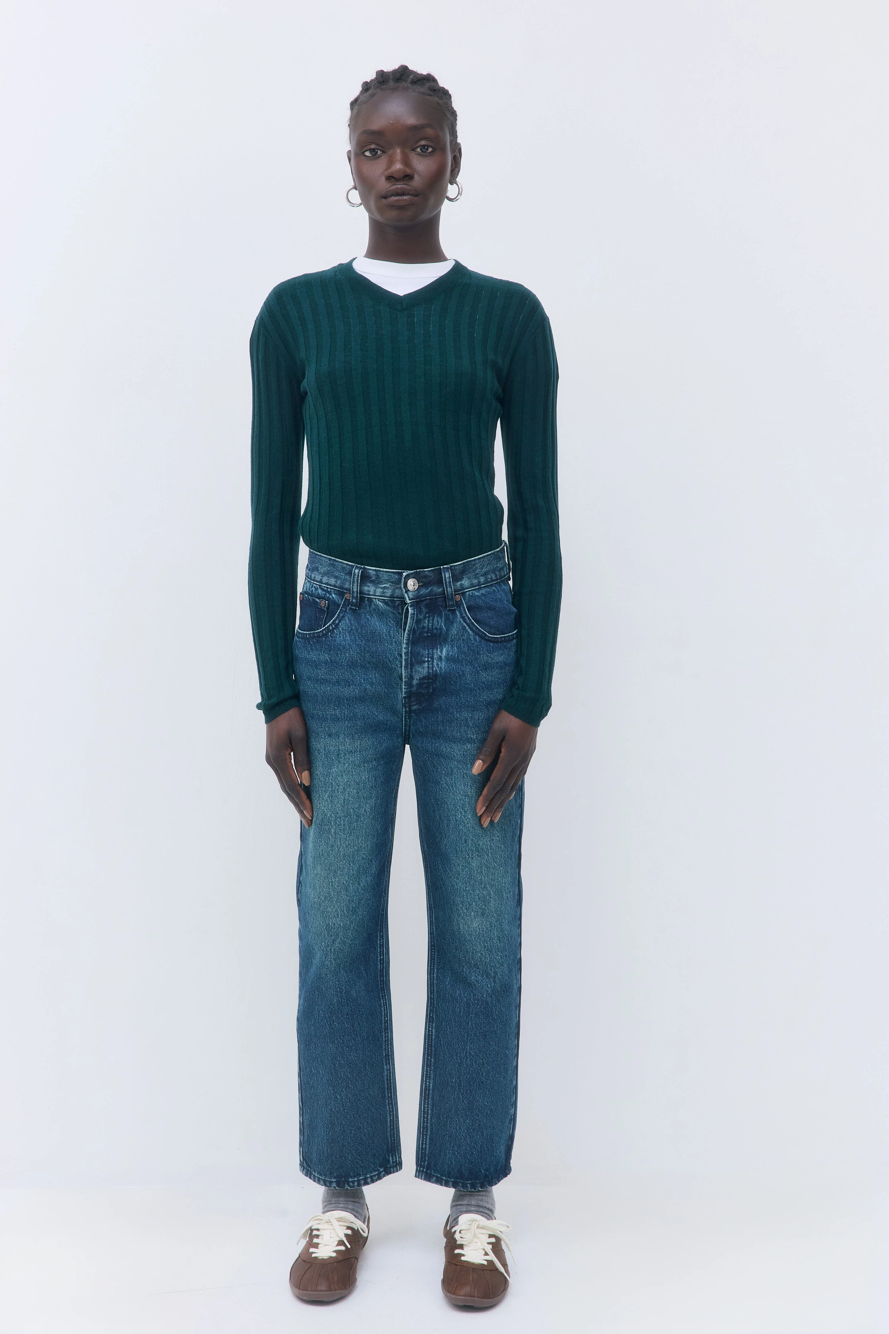 Soft Ribbed V Neck - Image 2