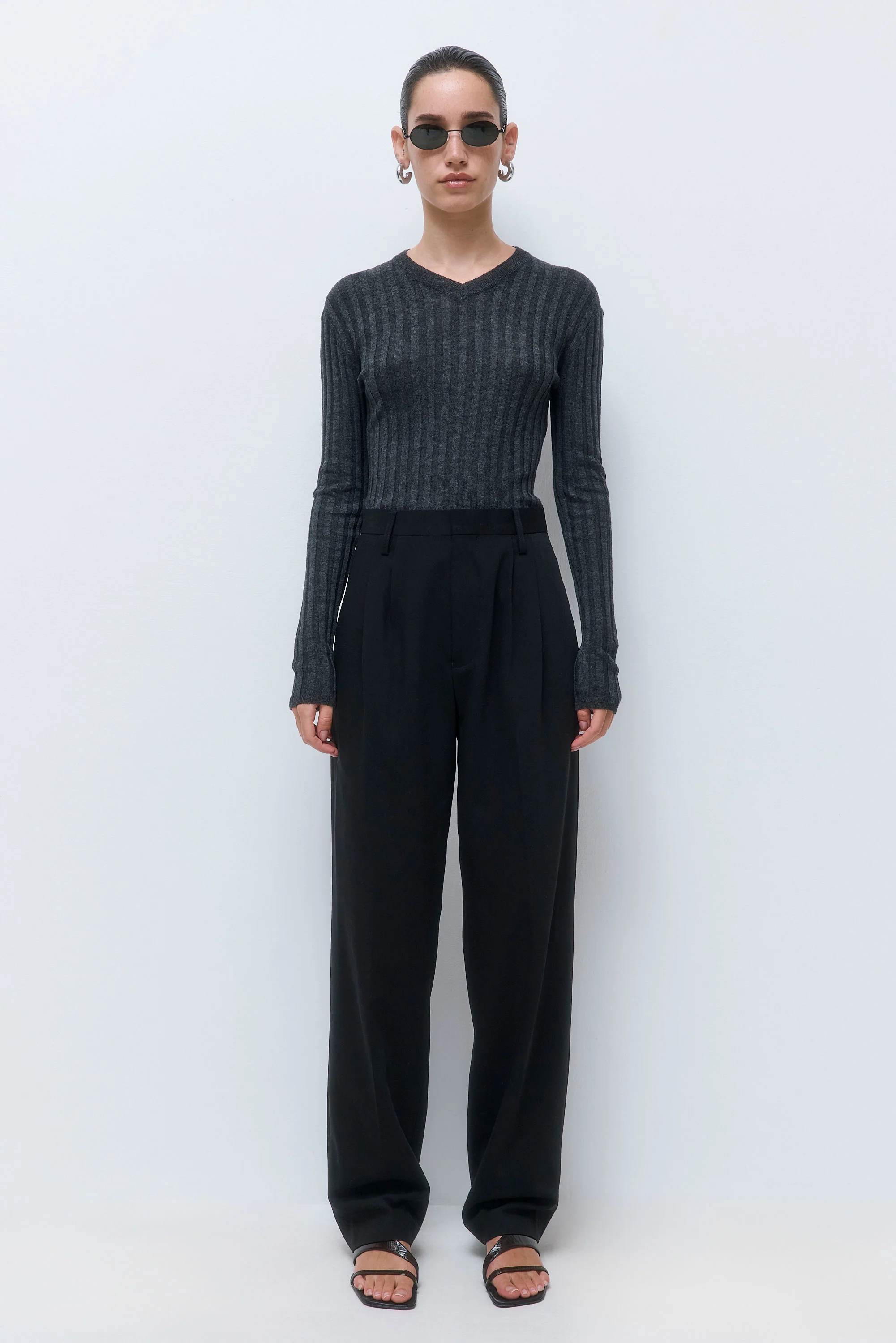 Soft Ribbed V Neck - Image 2
