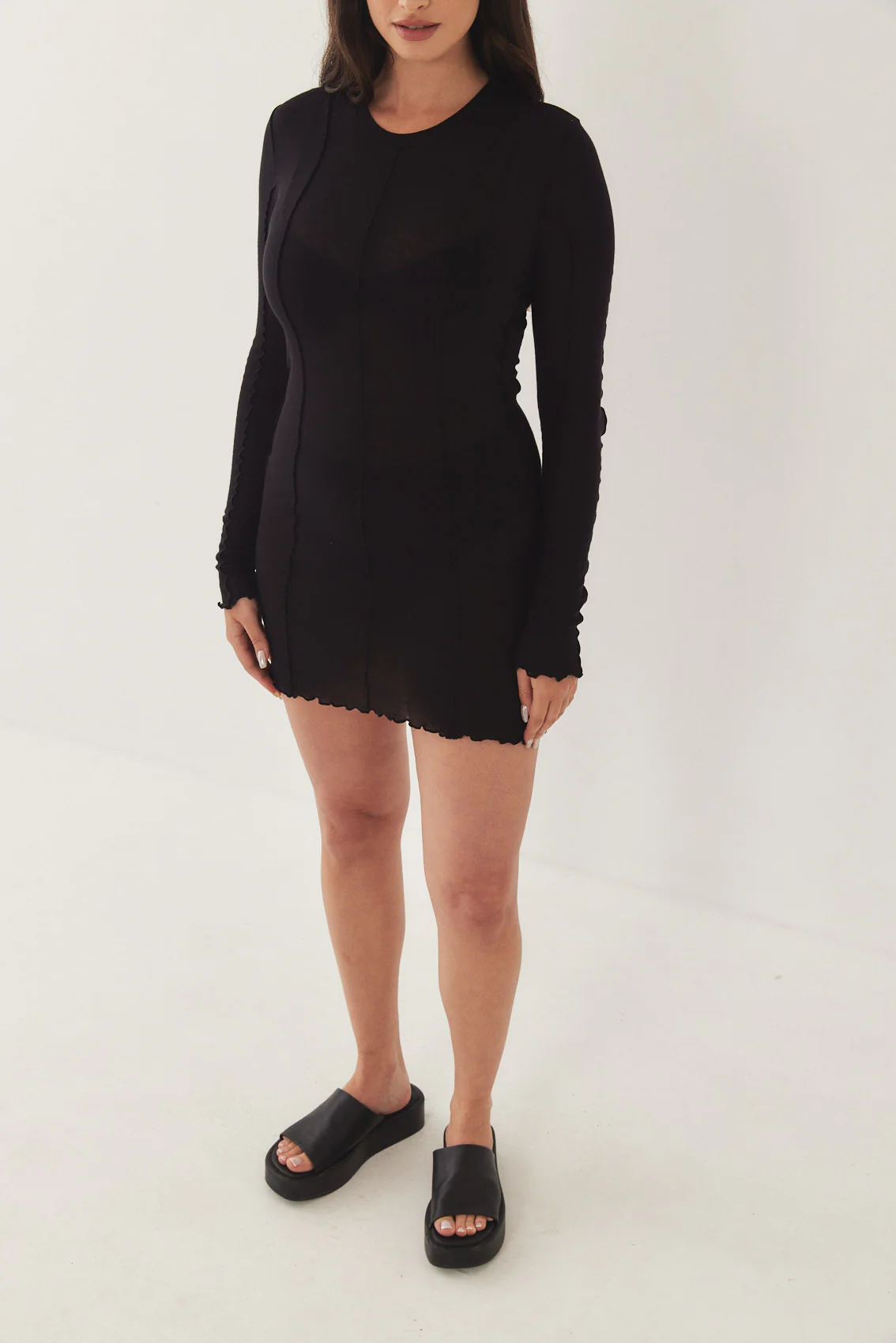 Soft Curling Sheer Mini Dress - Image 11
