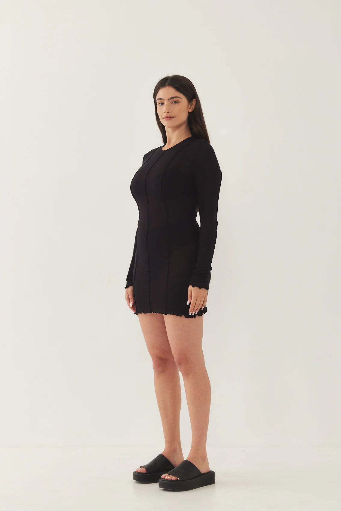 Soft Curling Sheer Mini Dress - Image 13