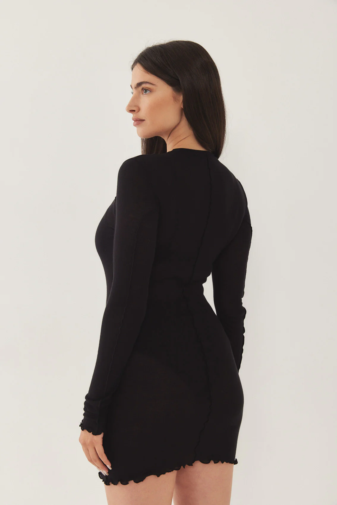 Soft Curling Sheer Mini Dress - Image 16