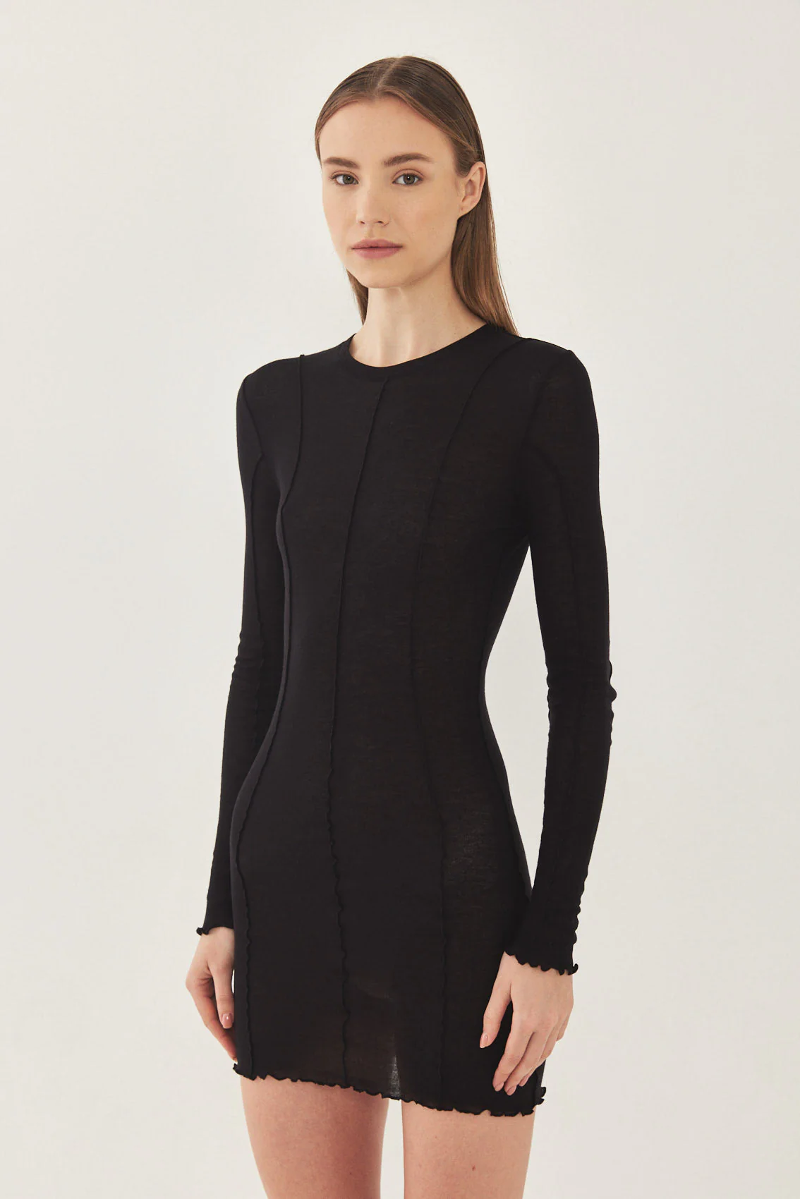 Soft Curling Sheer Mini Dress - Image 6