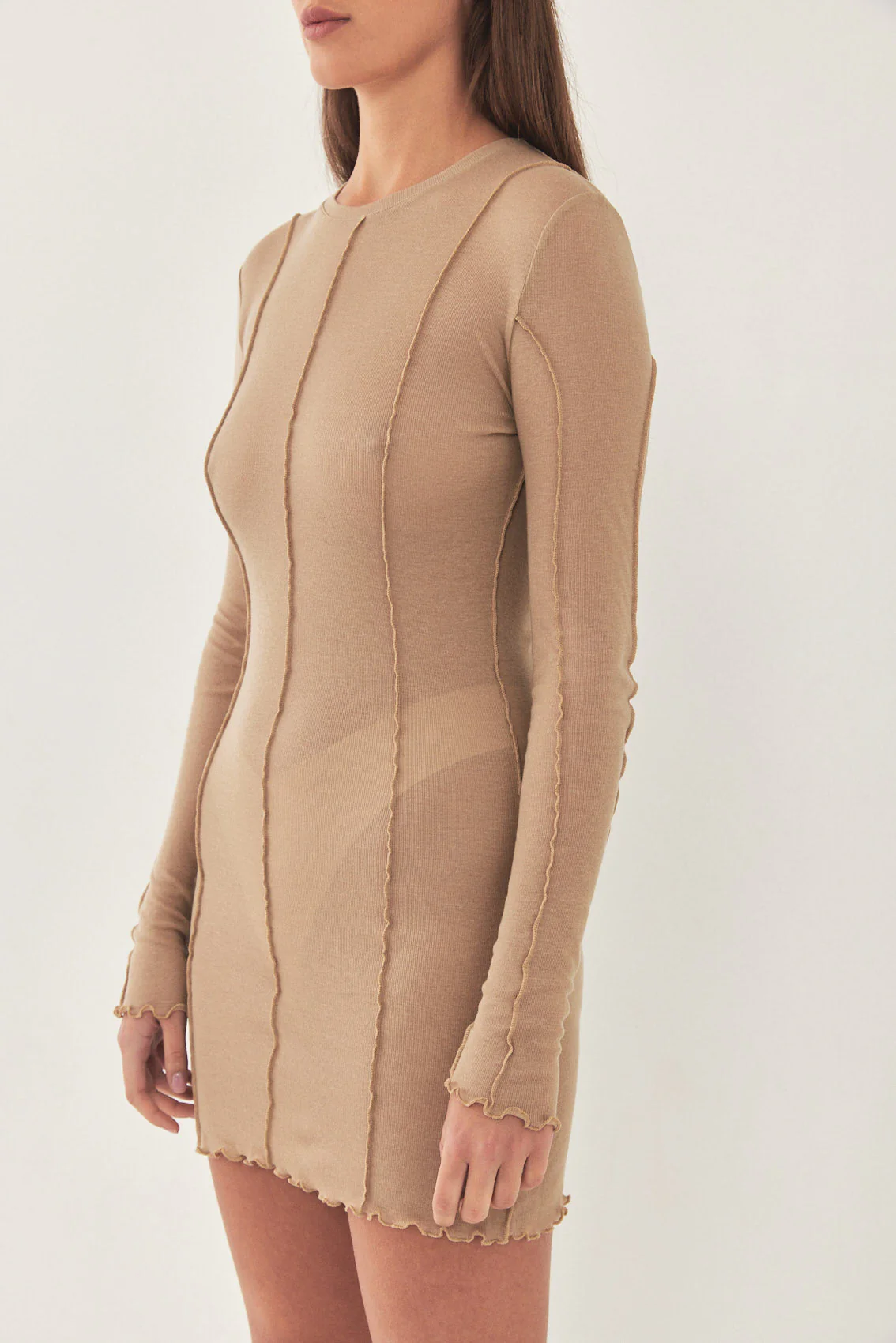 Soft Curling Sheer Mini Dress - Image 6