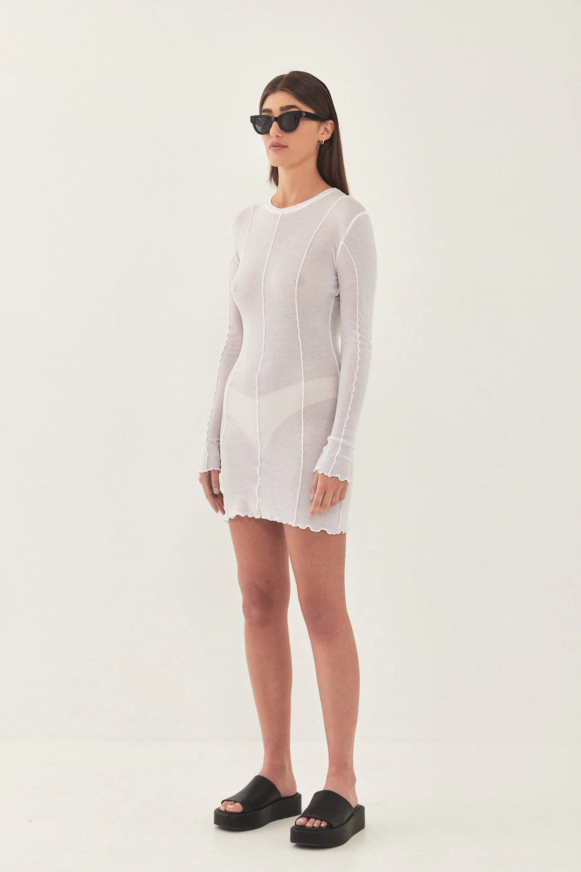 Soft Curling Sheer Mini Dress - Image 4