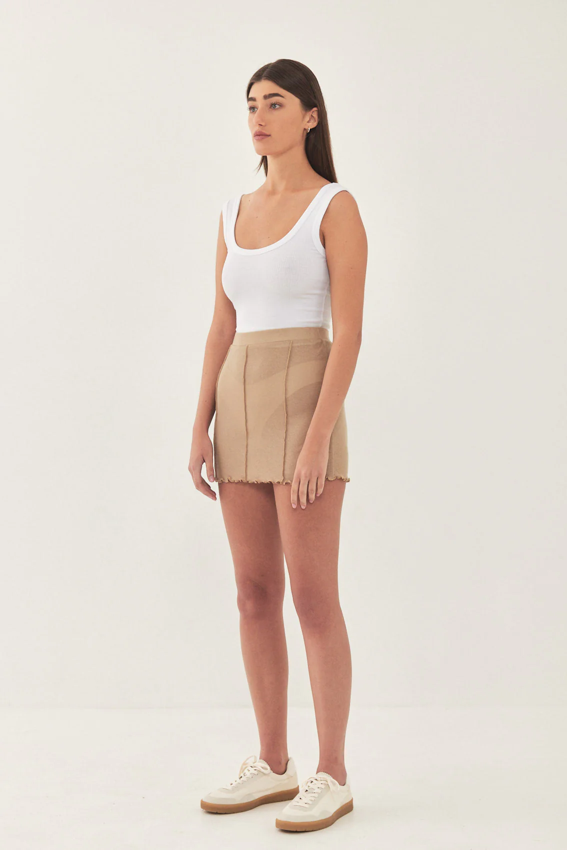 Soft Curling Sheer Mini Skirt - Image 4