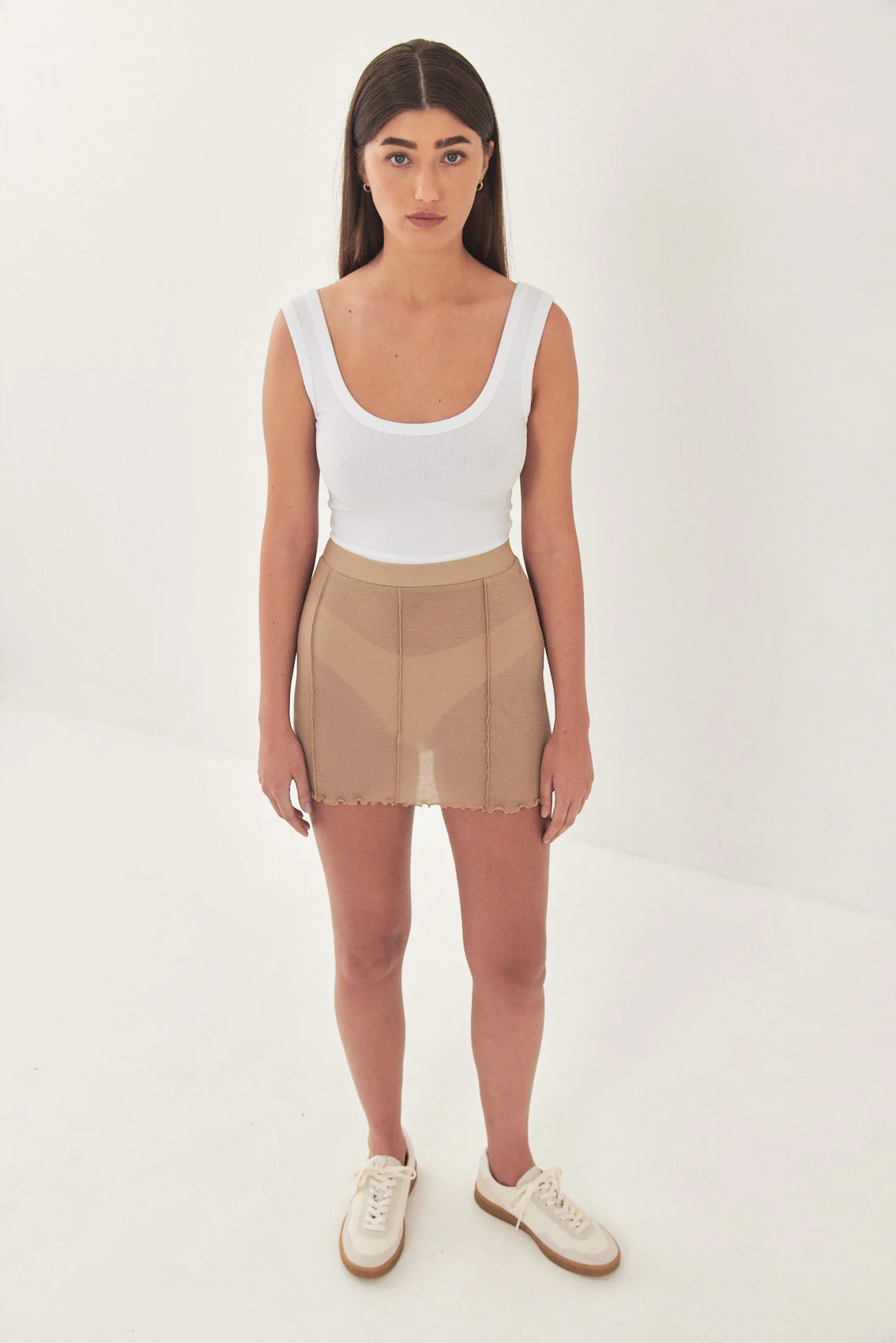 Soft Curling Sheer Mini Skirt - Image 6
