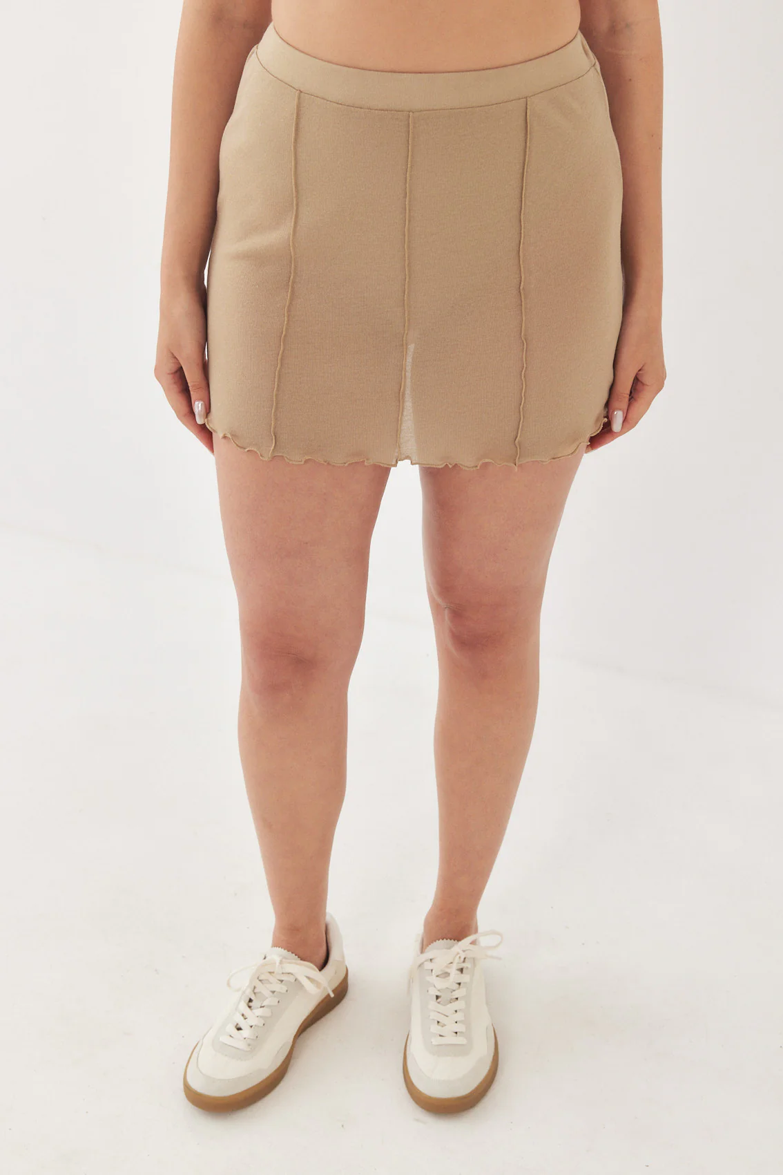 Soft Curling Sheer Mini Skirt - Image 9