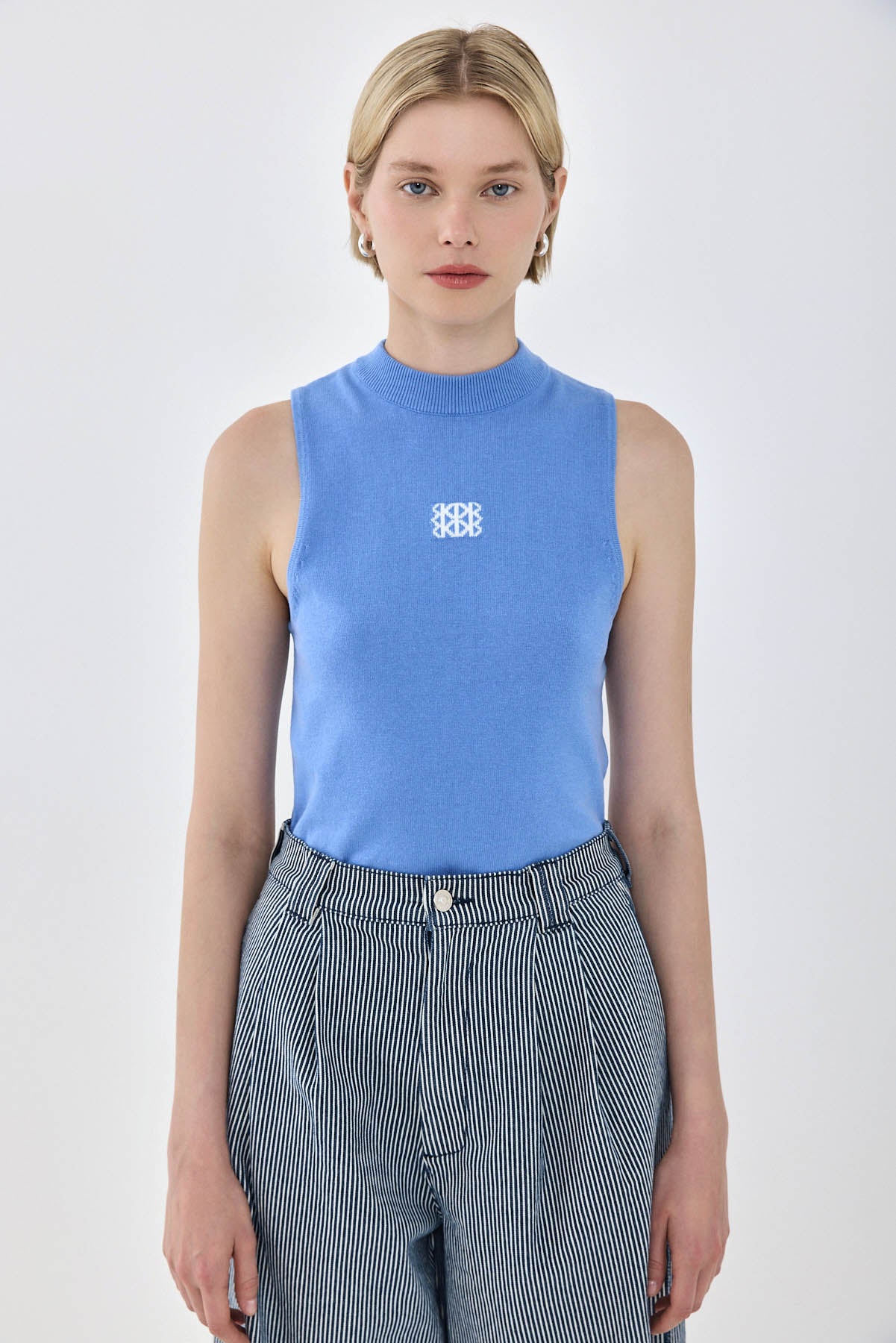Sporty Knitted Sleeveless Tank Top