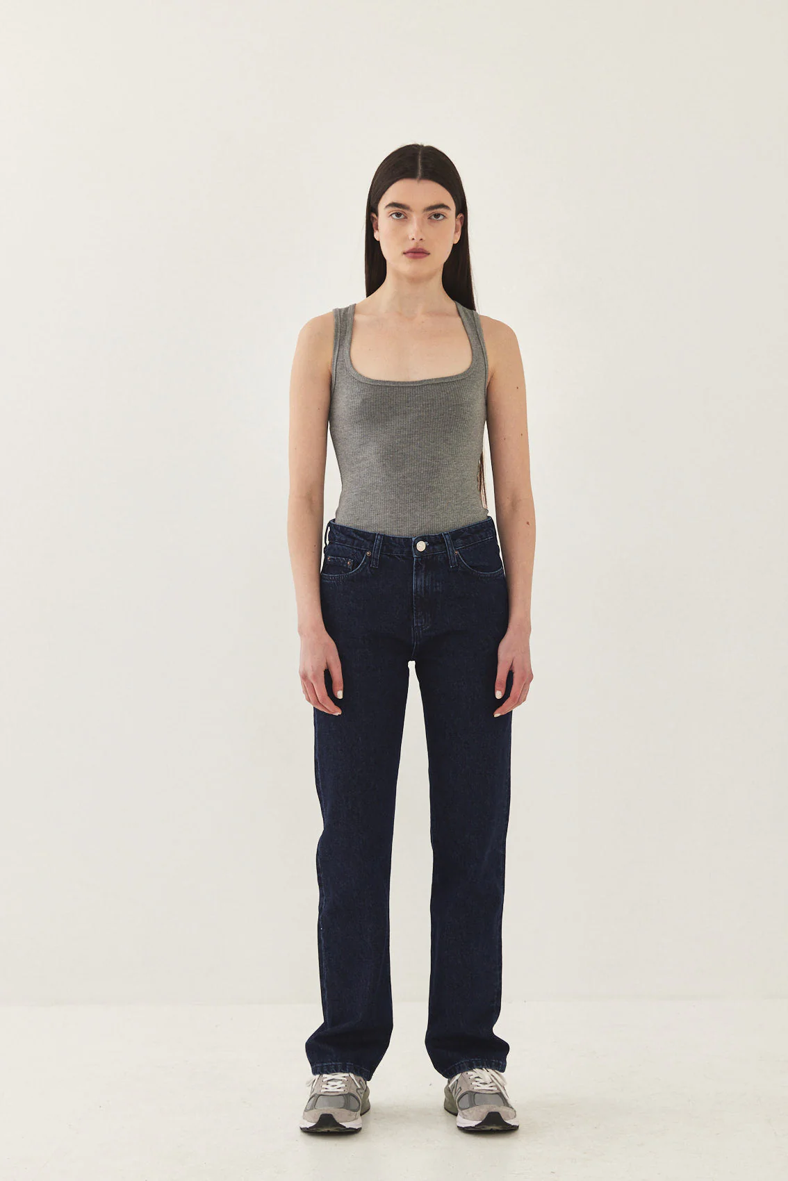 Square Neck Ribbed Tank Top - Image 2