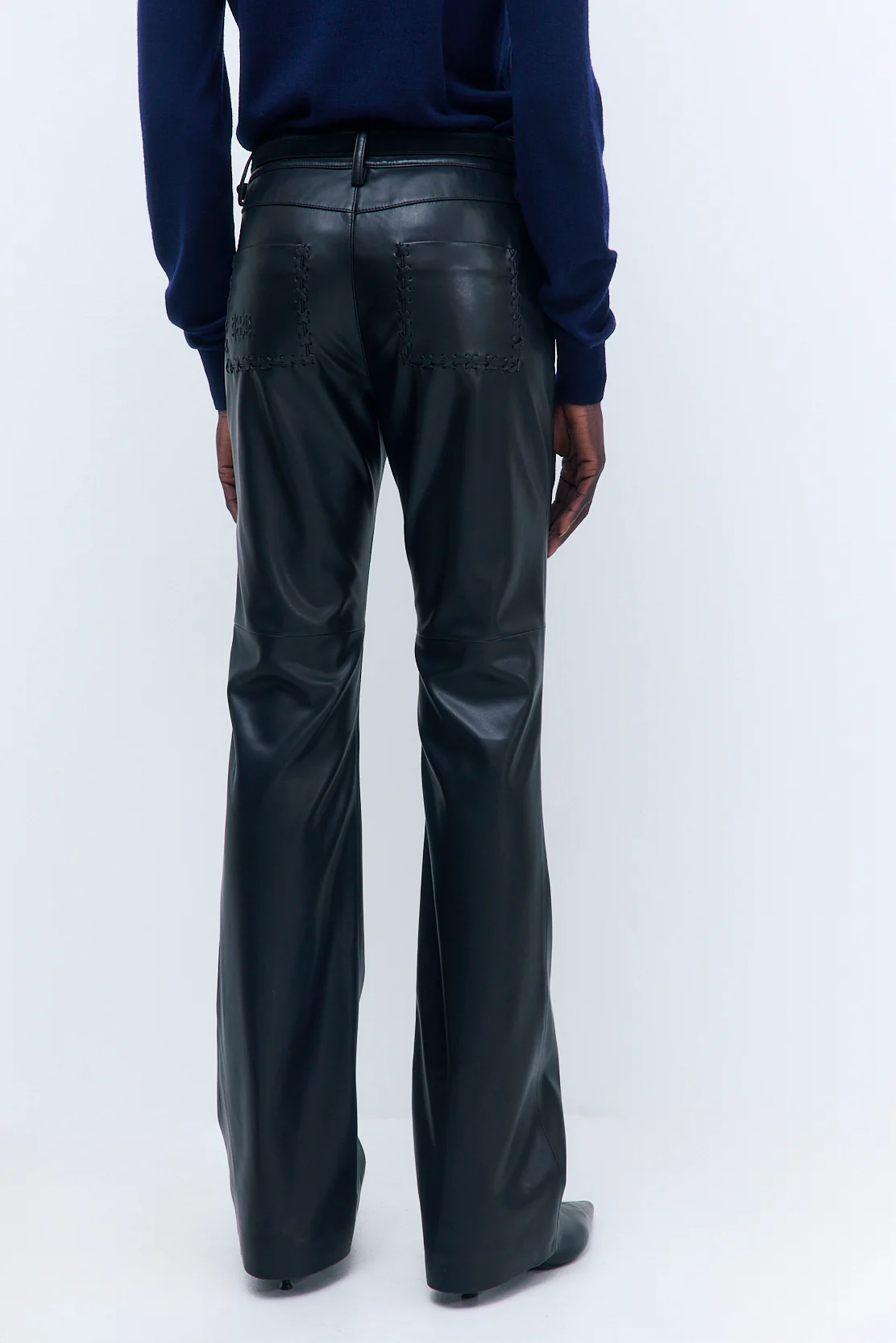 Stitch Detail Vegan Leather Pants - Image 5