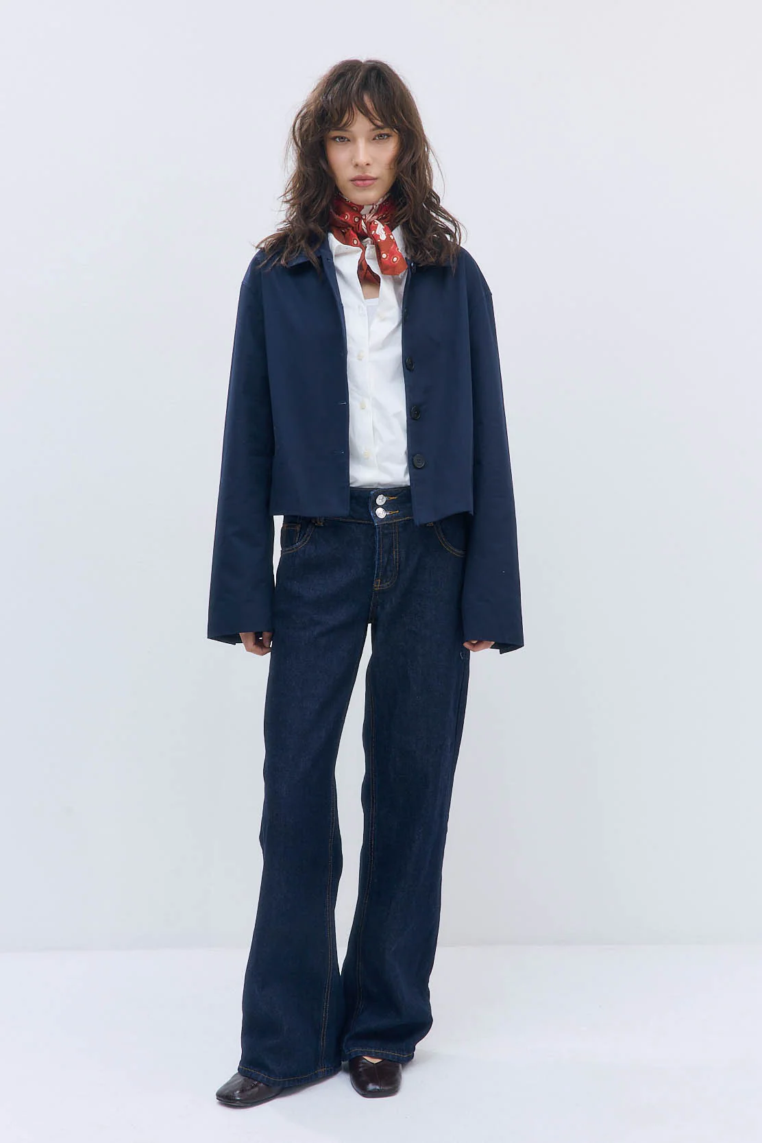 Straight Cropped Trench Coat - Image 2