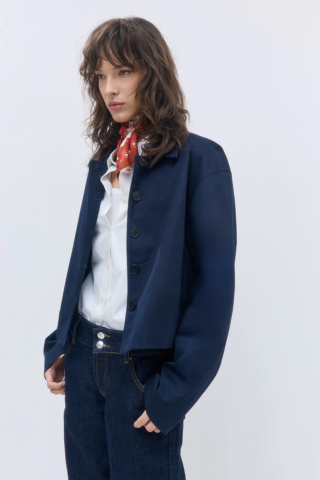 Straight Cropped Trench Coat - Image 3