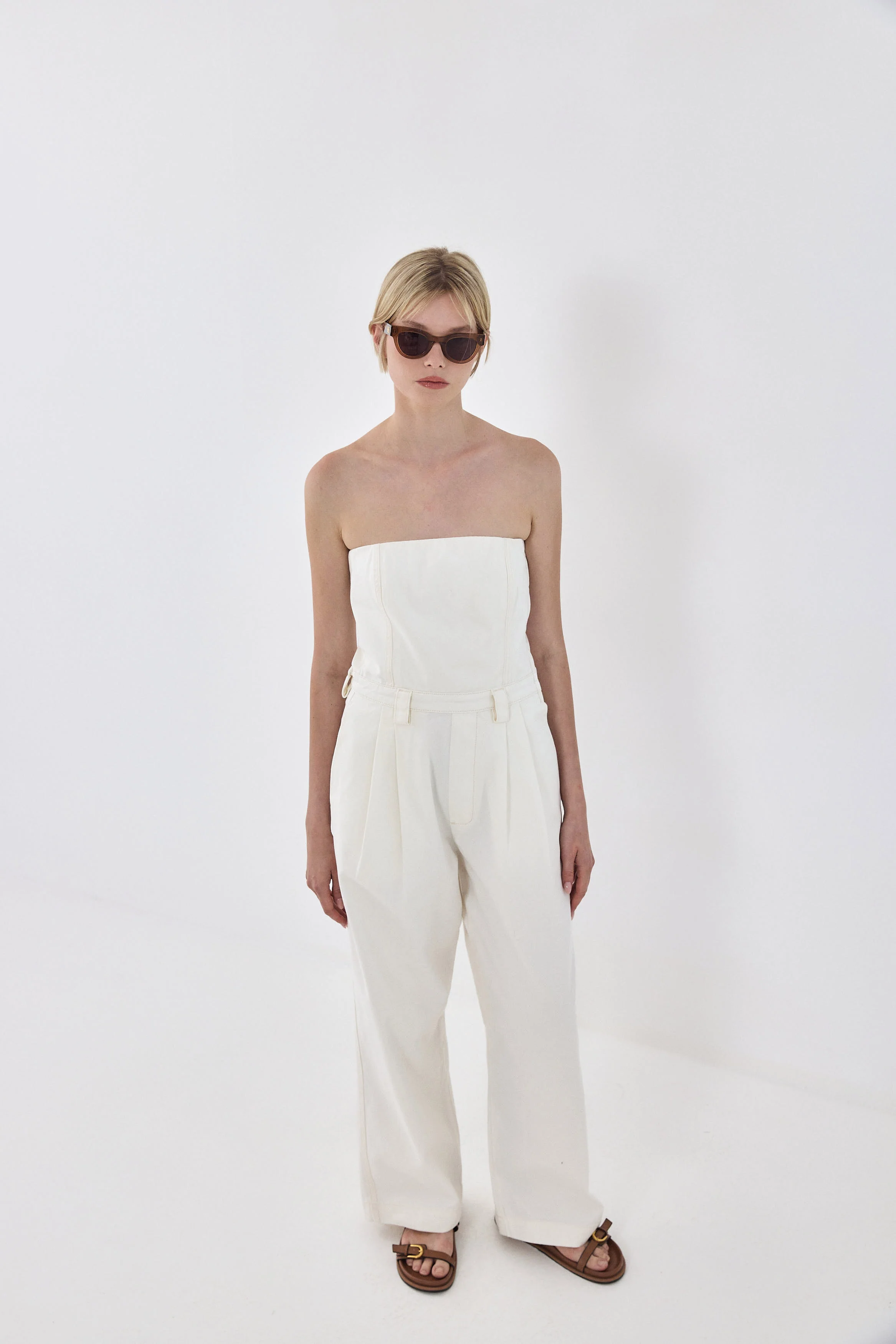 Drill Cotton Strapless Jumpsuit - Image 2