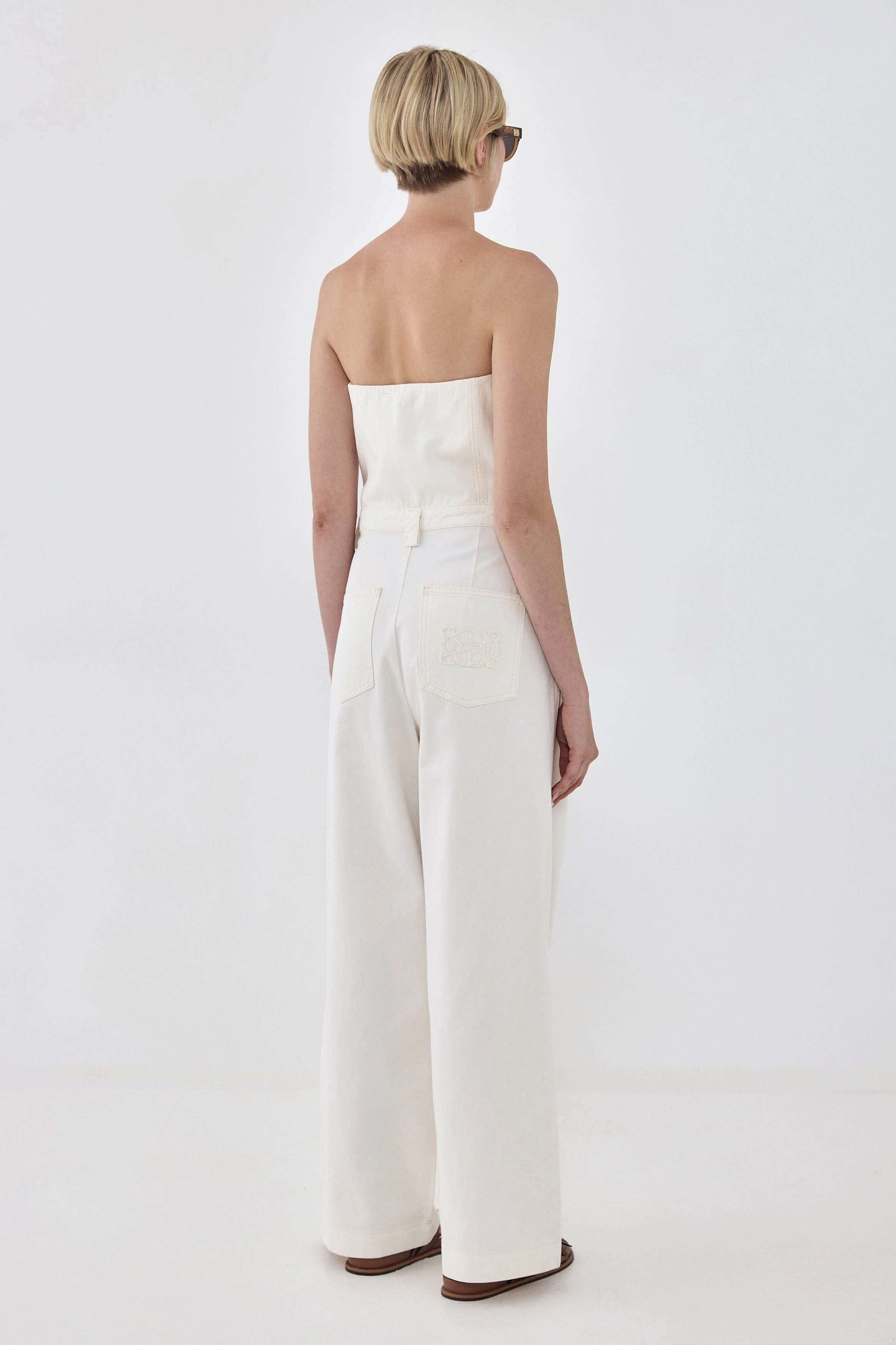 Drill Cotton Strapless Jumpsuit - Image 4