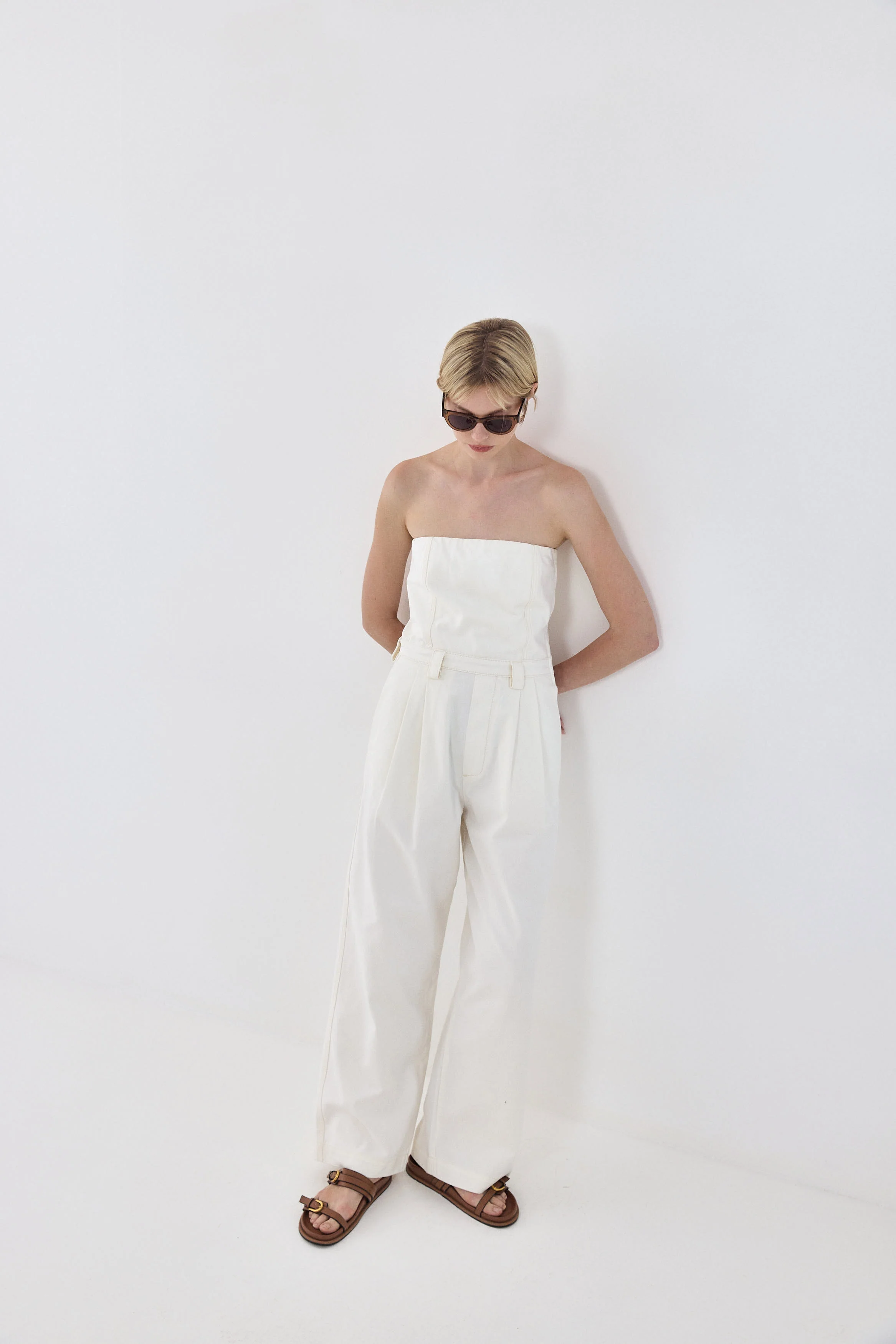 Drill Cotton Strapless Jumpsuit - Image 6