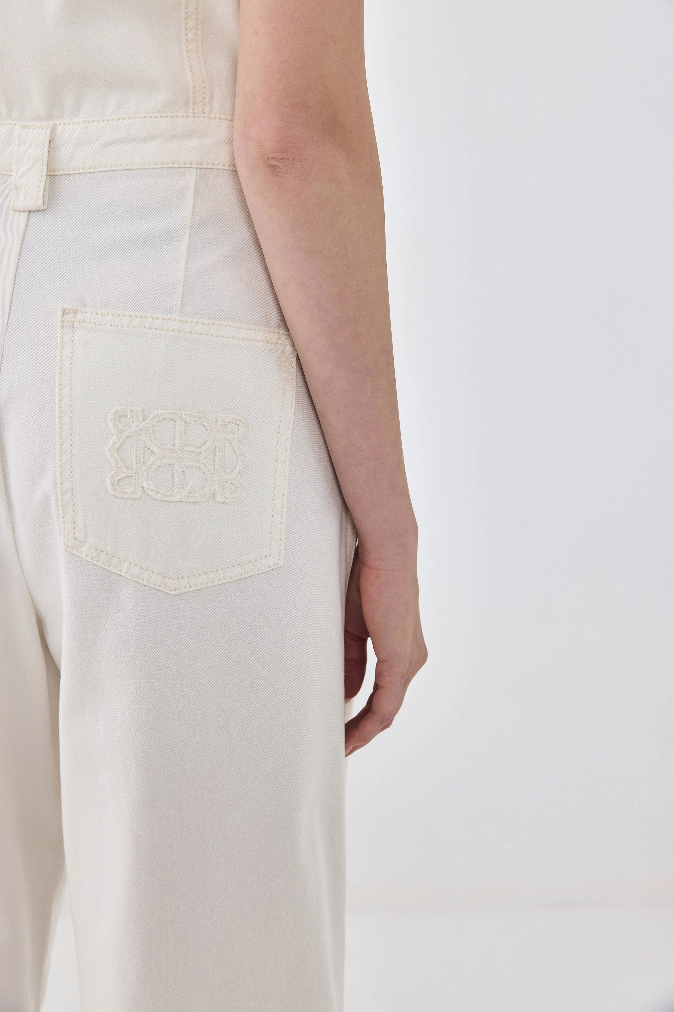 Drill Cotton Strapless Jumpsuit - Image 8