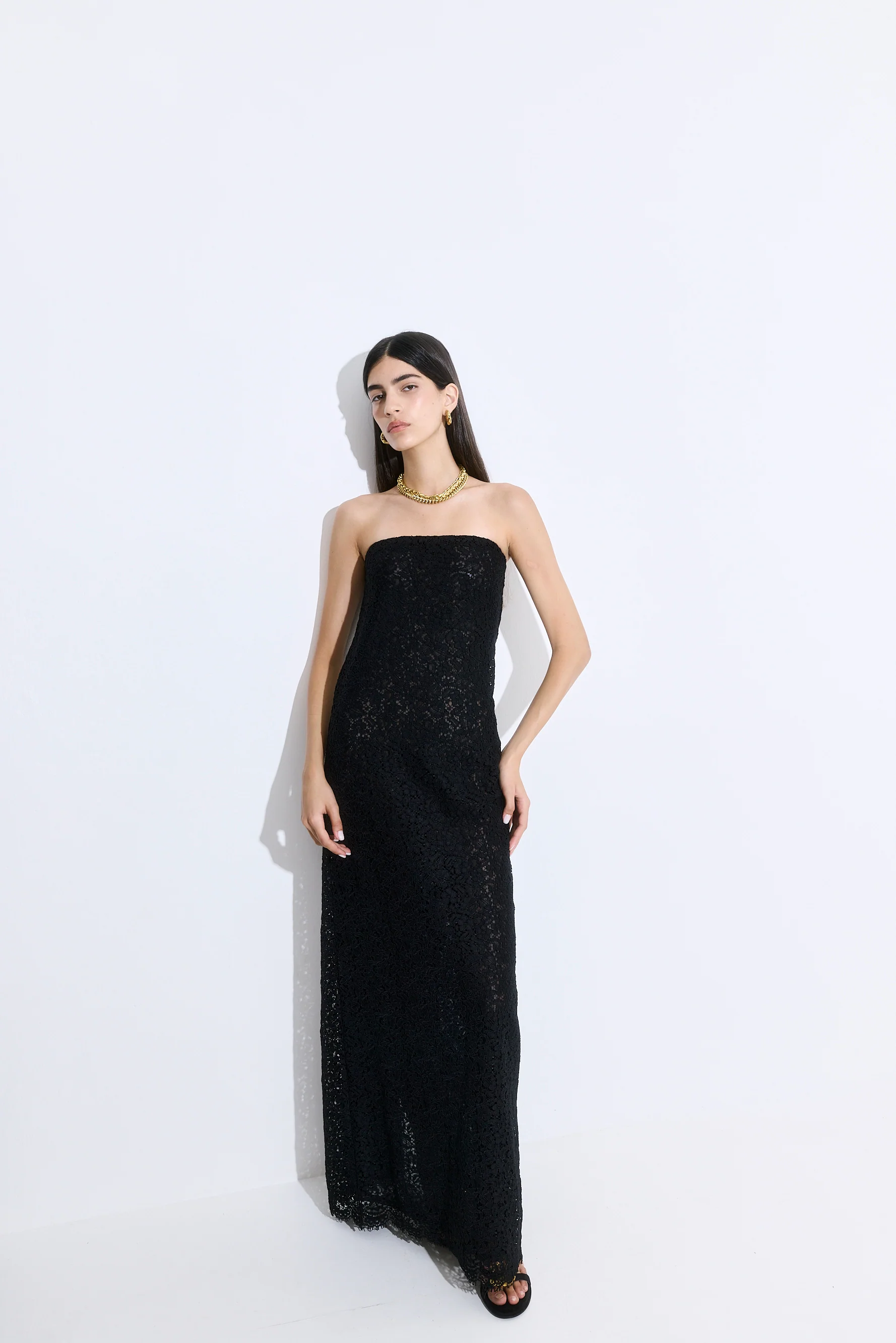 Strapless Lace Maxi Dress - Image 3