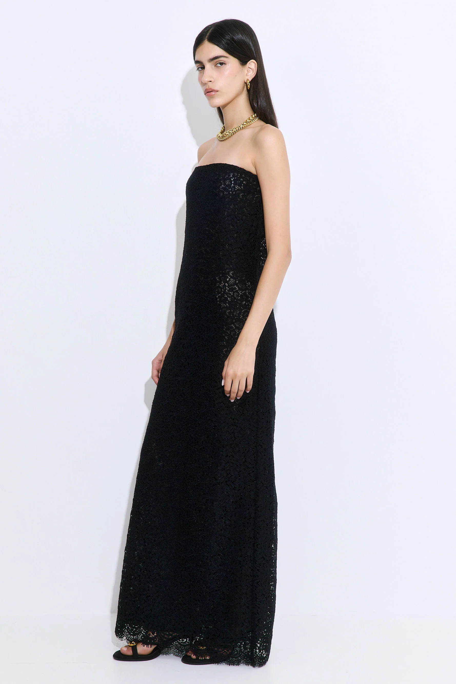 Strapless Lace Maxi Dress - Image 4