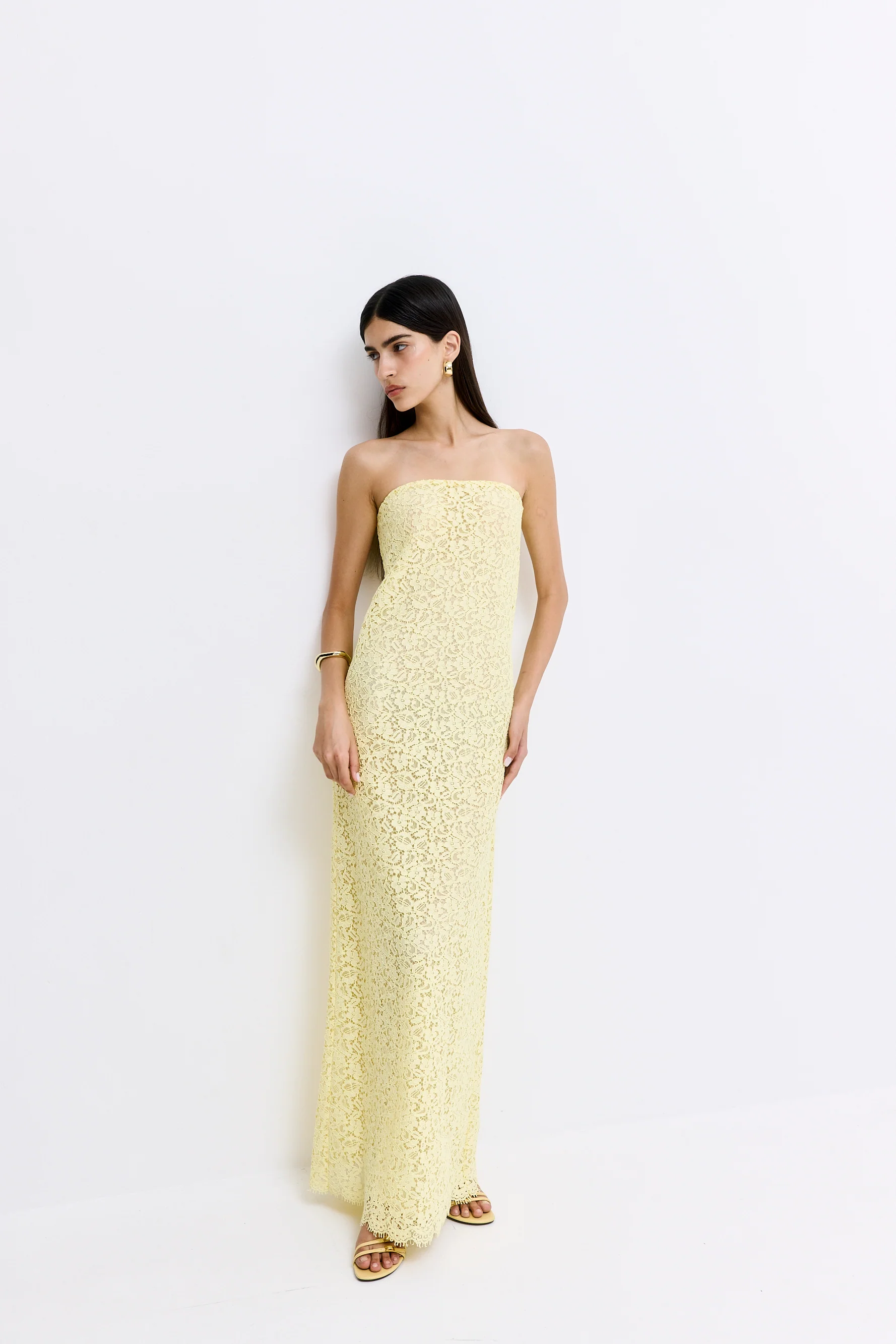 Strapless Lace Maxi Dress - Image 3