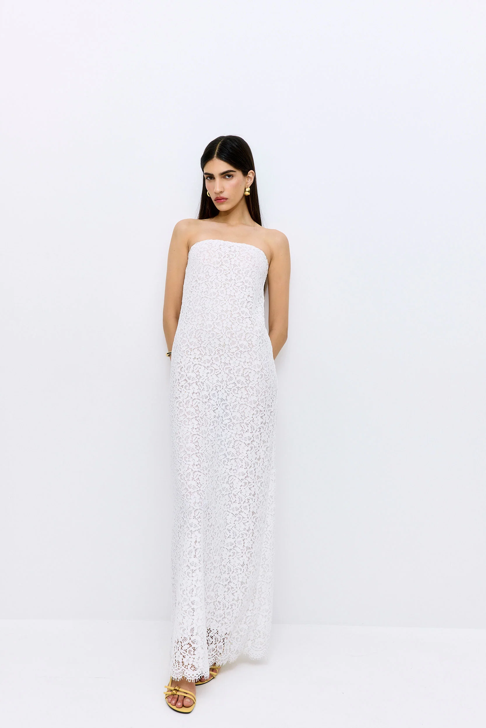 Strapless Lace Maxi Dress - Image 3