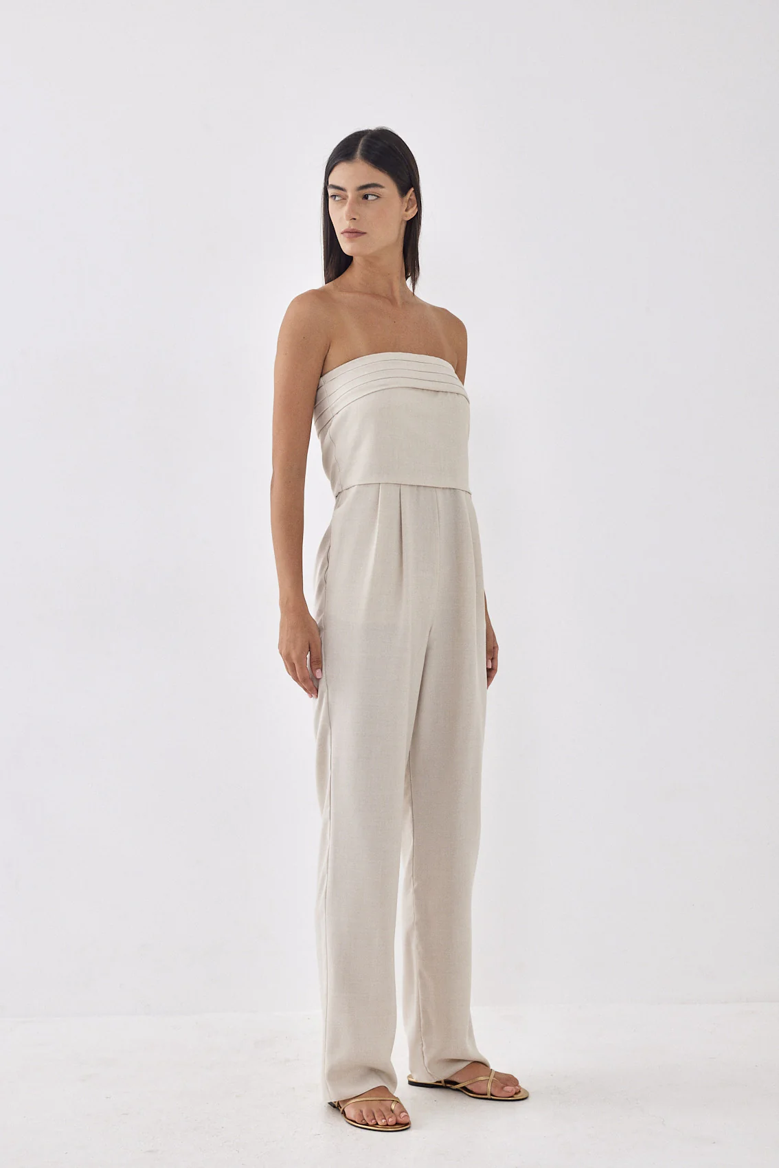 Strapless Pleat Detail Jumpsuit - Image 4