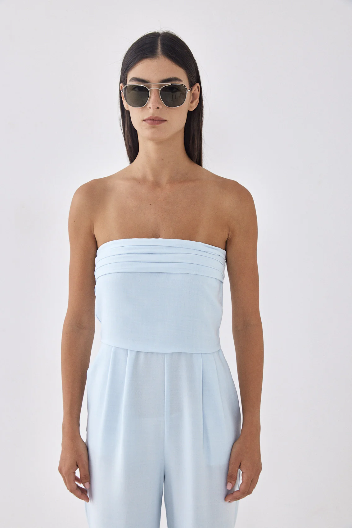 Strapless Pleat Detail Jumpsuit - Image 2