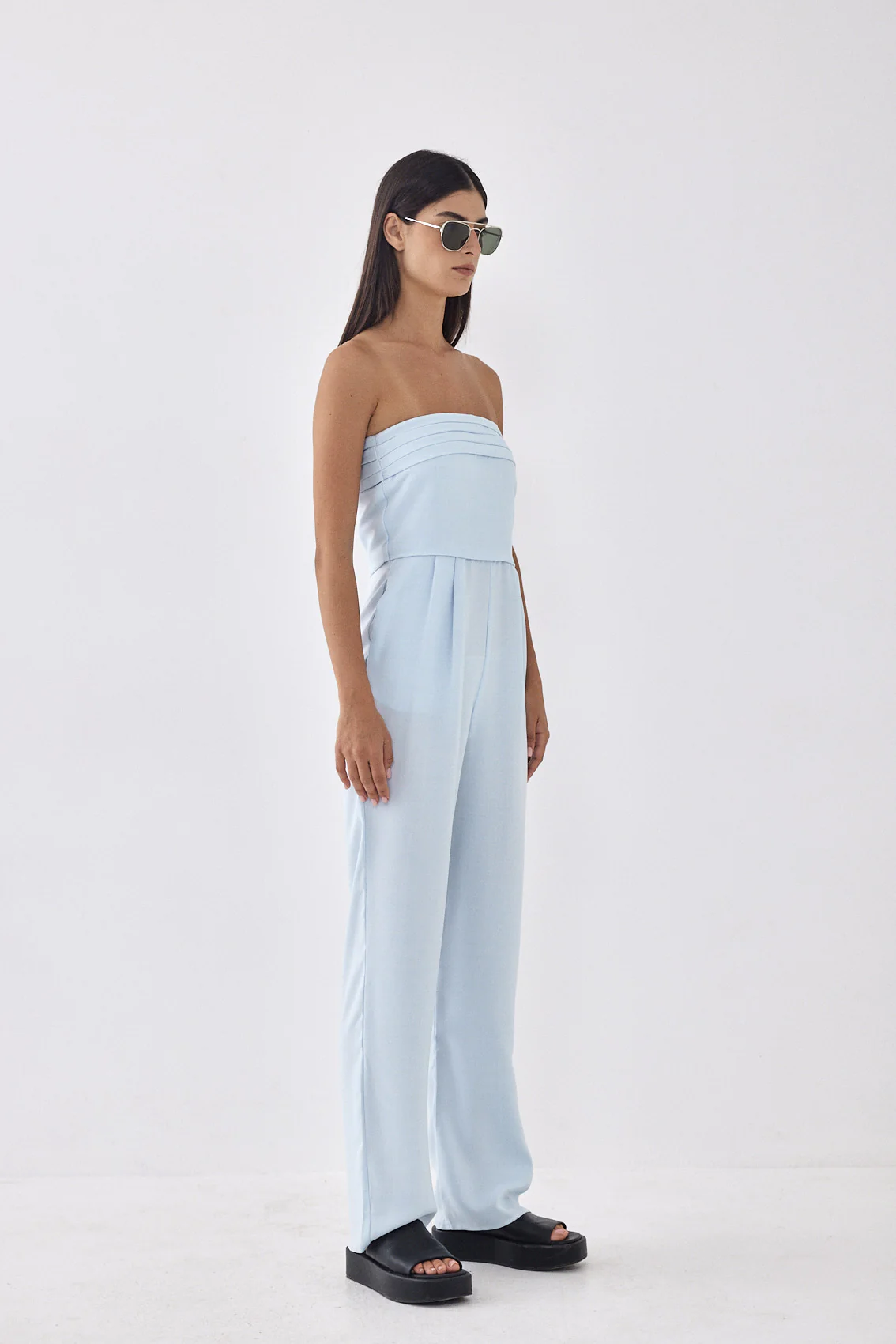 Strapless Pleat Detail Jumpsuit - Image 4