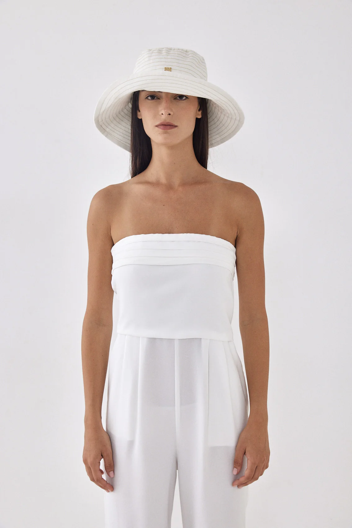 Strapless Pleat Detail Jumpsuit - Image 2