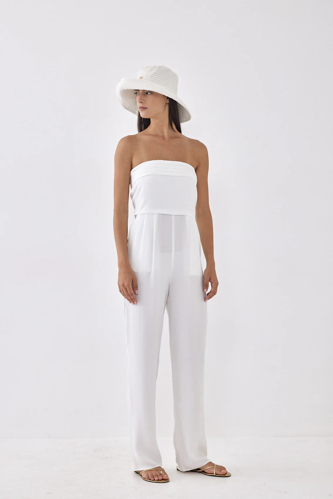 Strapless Pleat Detail Jumpsuit - Image 4