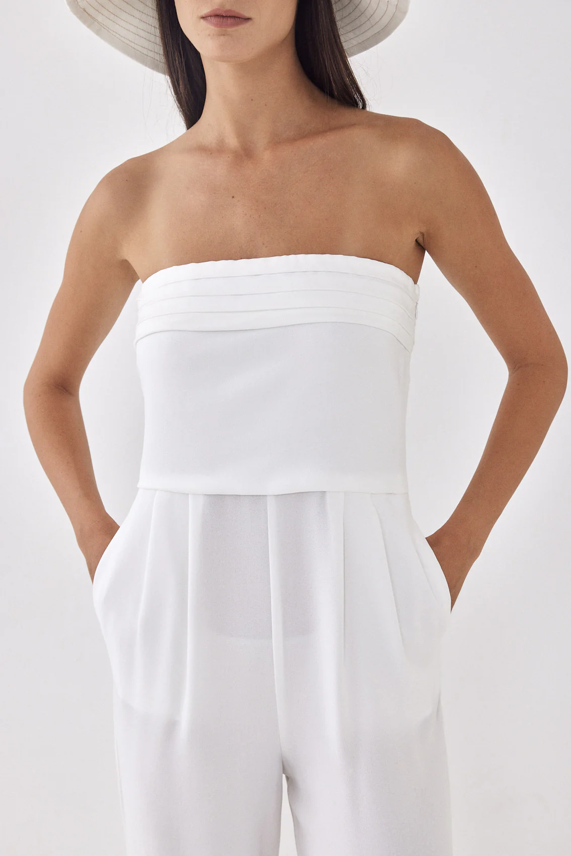 Strapless Pleat Detail Jumpsuit - Image 6