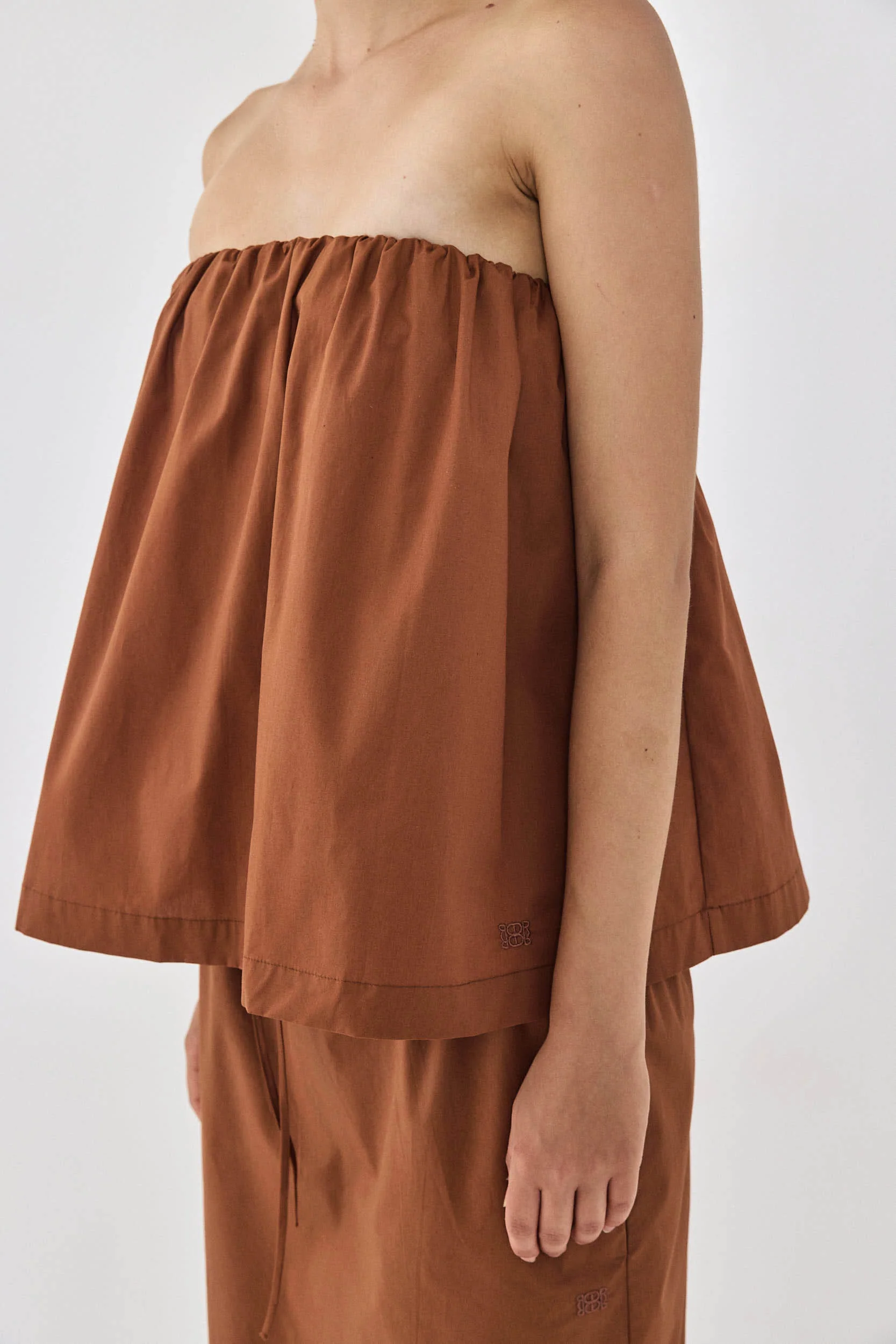 Strapless Poplin Top - Image 8