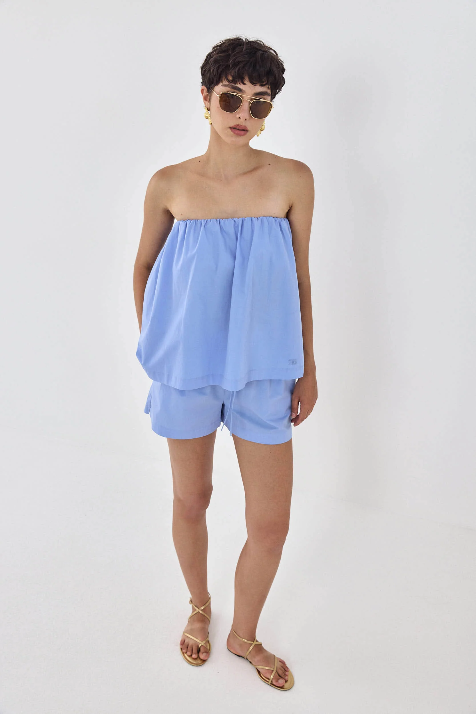 Strapless Poplin Top - Image 3