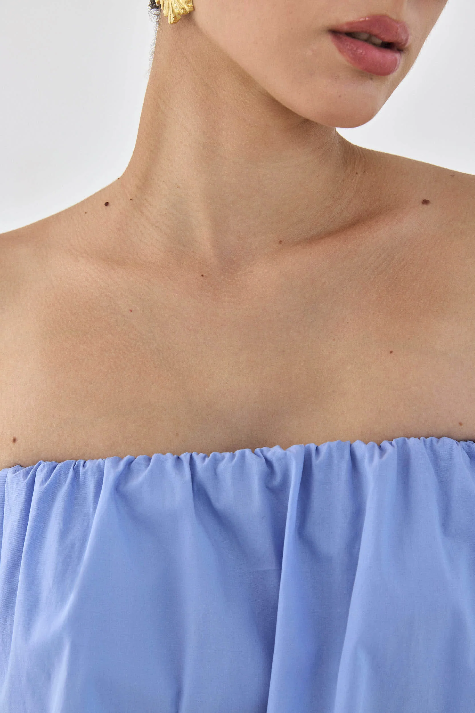 Strapless Poplin Top - Image 8