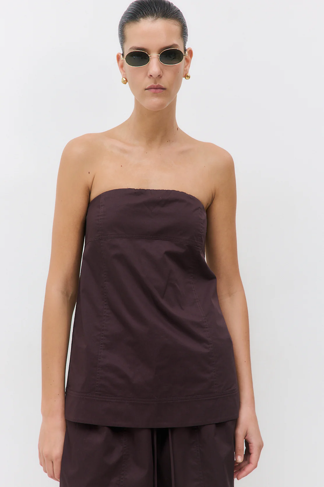 Strapless Poplin Top