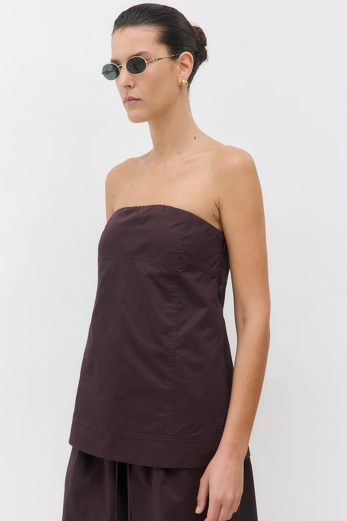 Strapless Poplin Top - Image 4