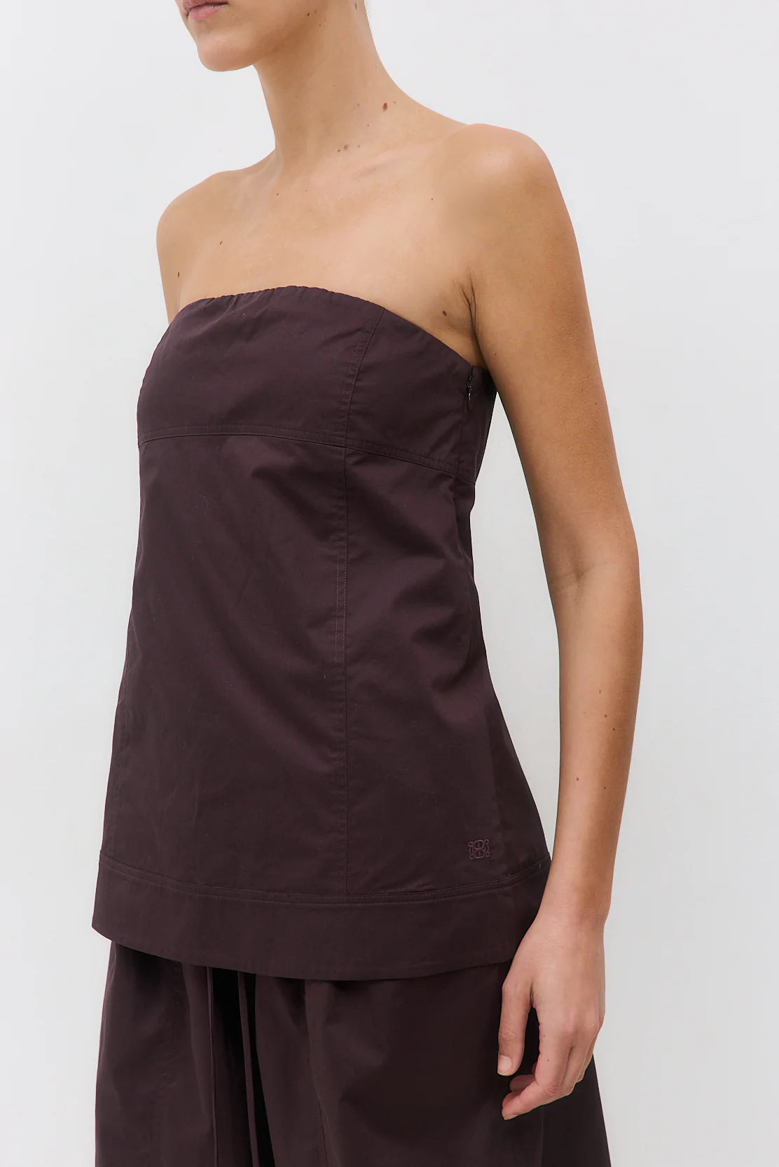 Strapless Poplin Top - Image 6